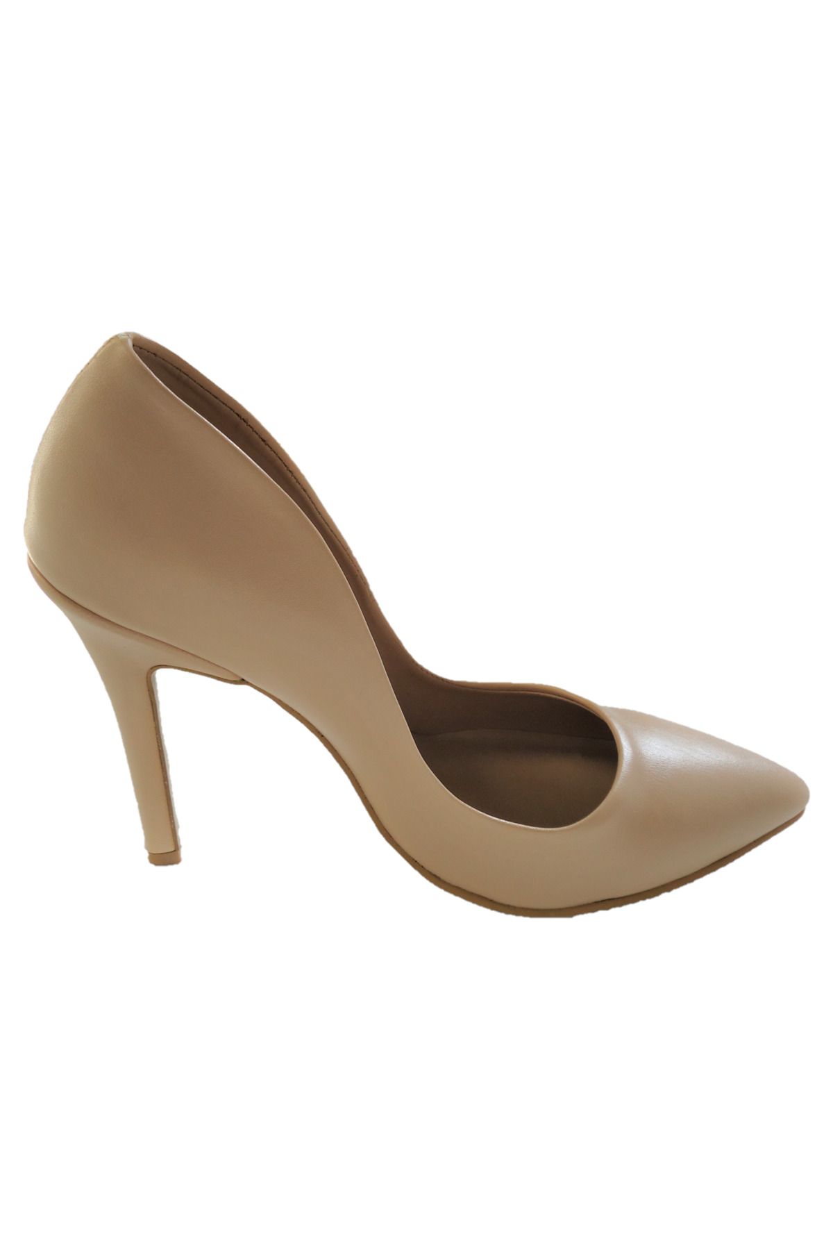Beyonce-Nude Faux Leather Women's Heeled Shoes 3