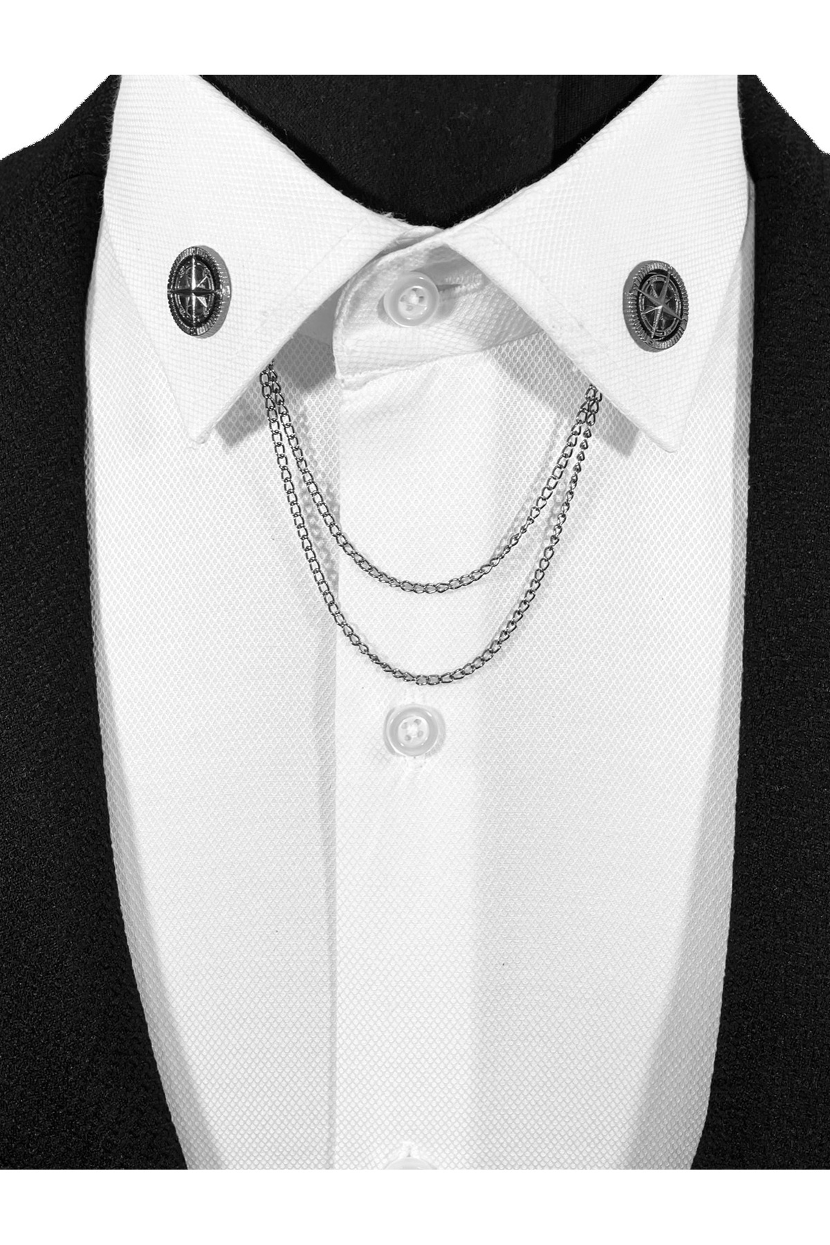  Circino – ست یقه نقره‌ای تیره The Elegance of the Compass