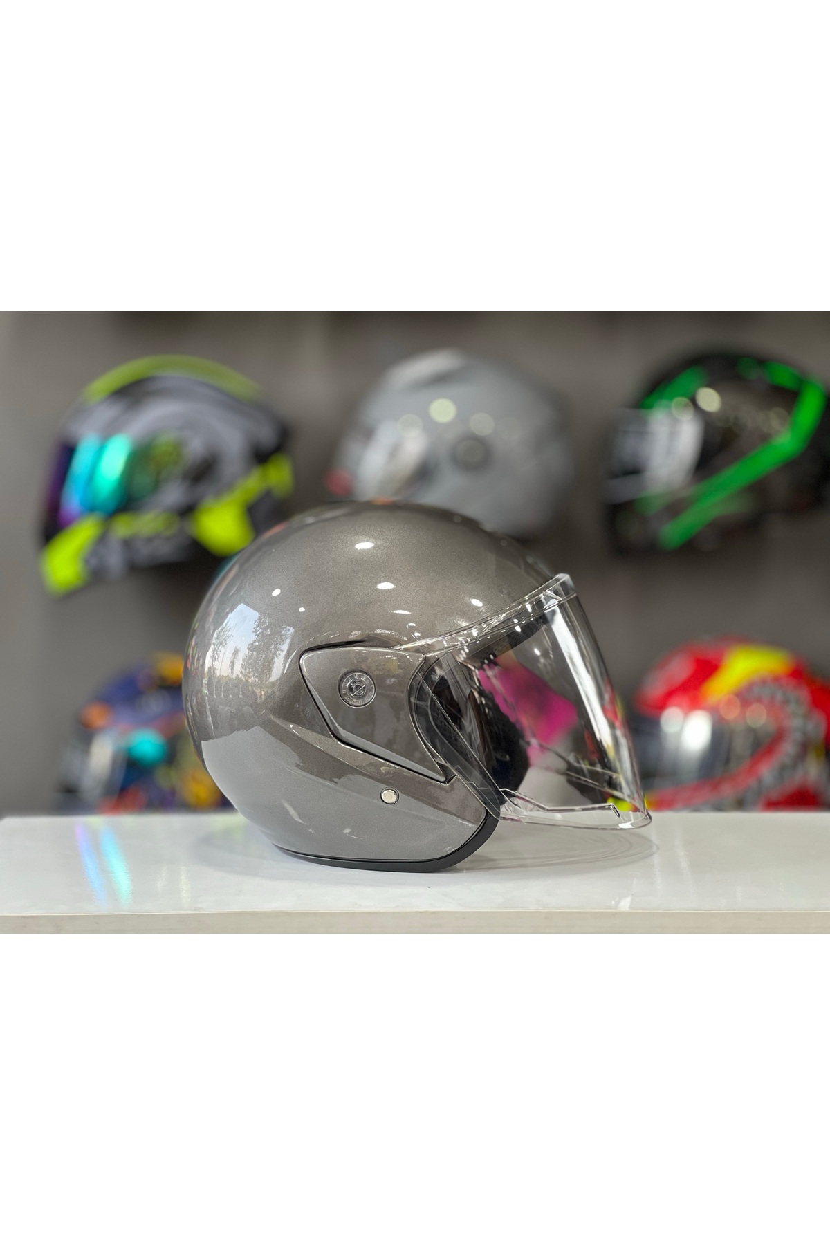 ATK Motosiklet Yarım Kask İthal A Kalite Füme