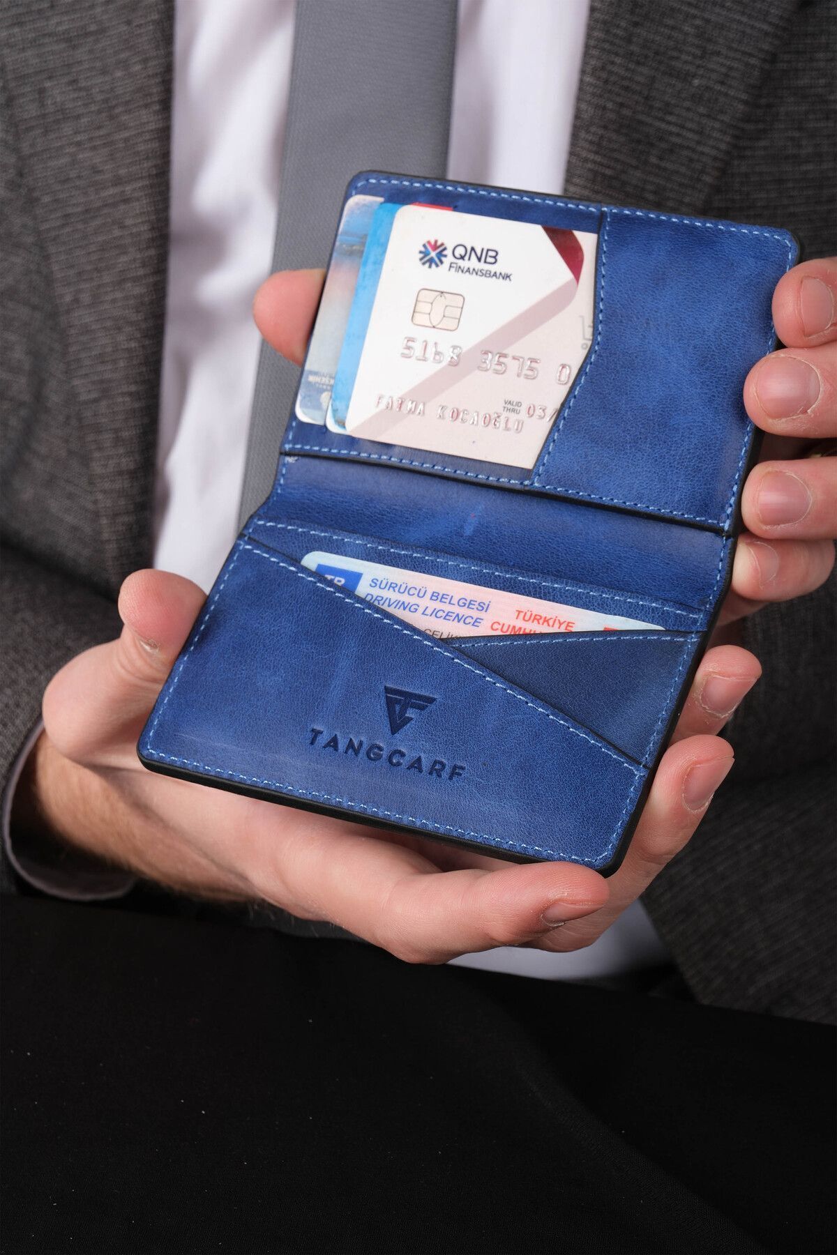 کیف پول مردانه آبی TANGCARF | TANGCARF005 اورجینال - تصویر 3