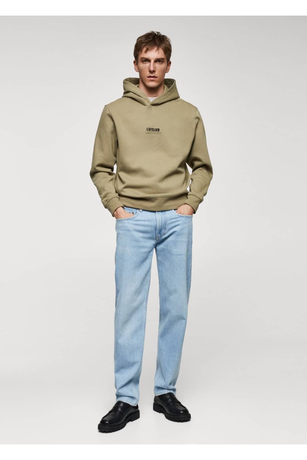 سویشرت مردانه خاکی منگوMANGO Man | 67030645 اورجینال - تصویر 2