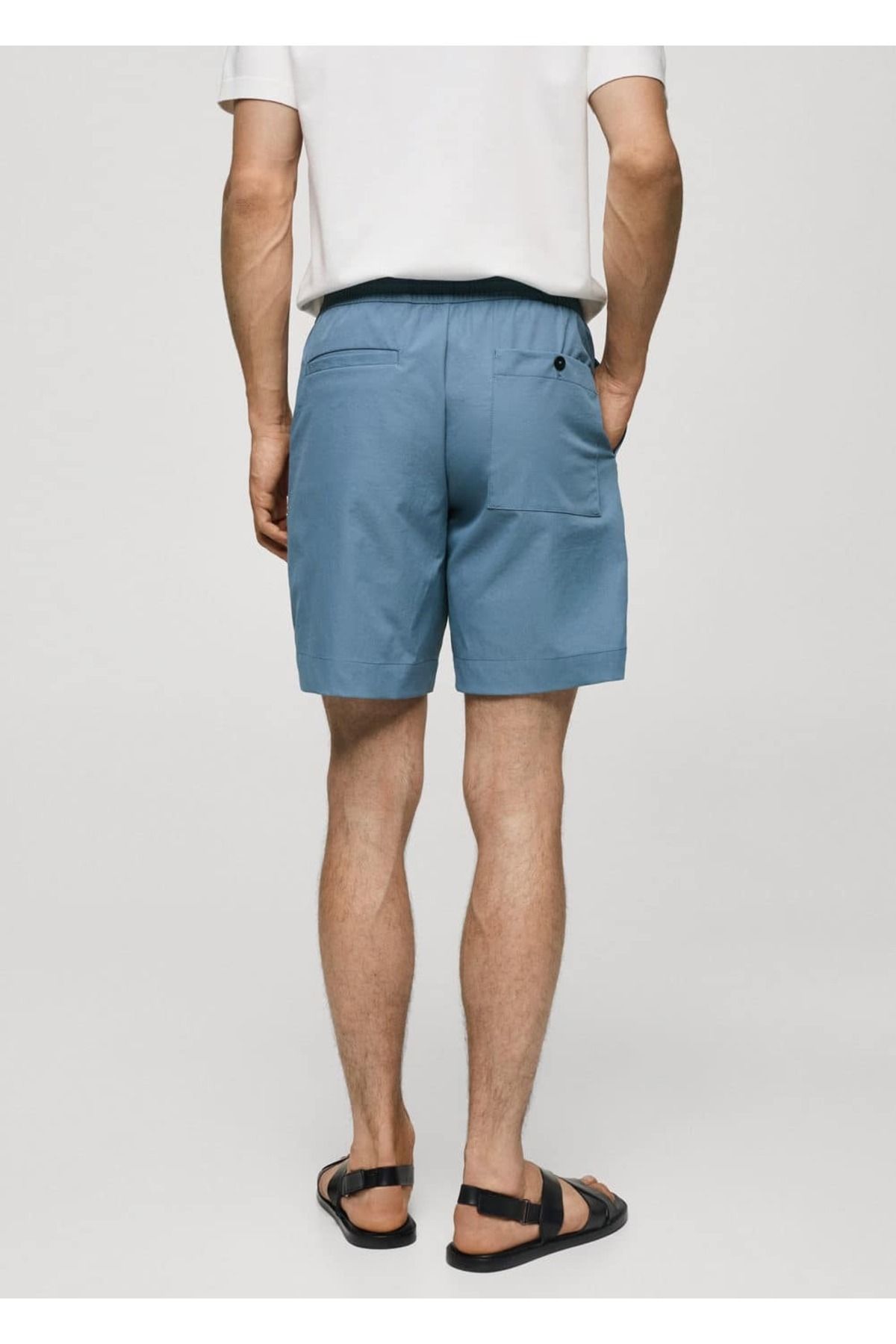 MANGO Man-Technical Fabric Drawstring Bermuda Shorts 4