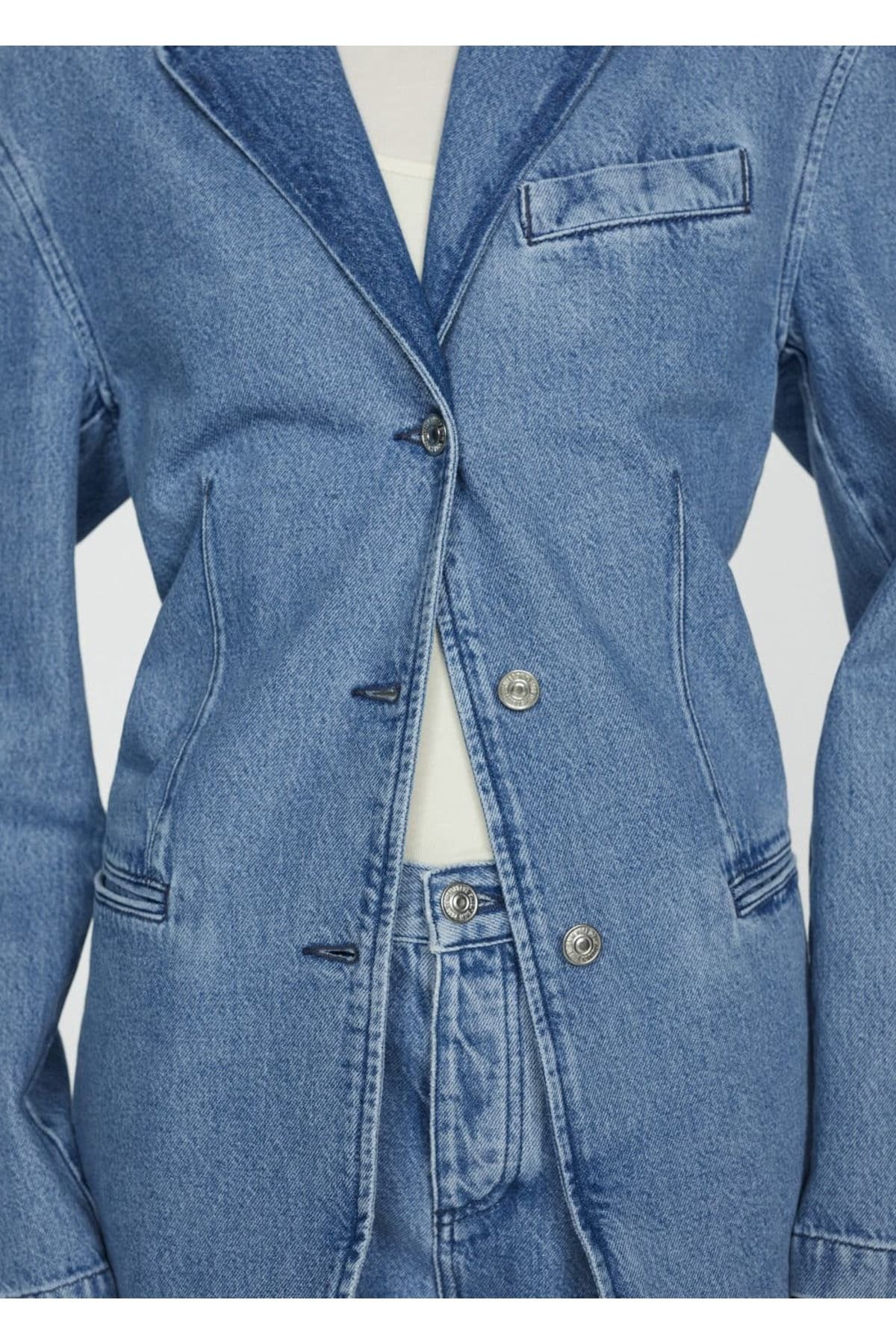 Long denim blazer 2025