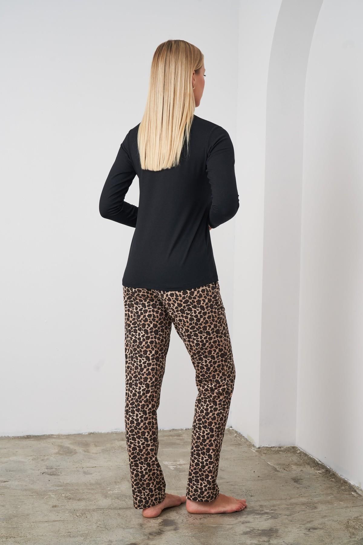 PJS-24512 Set de pijamale cu model leopard pentru femei 5