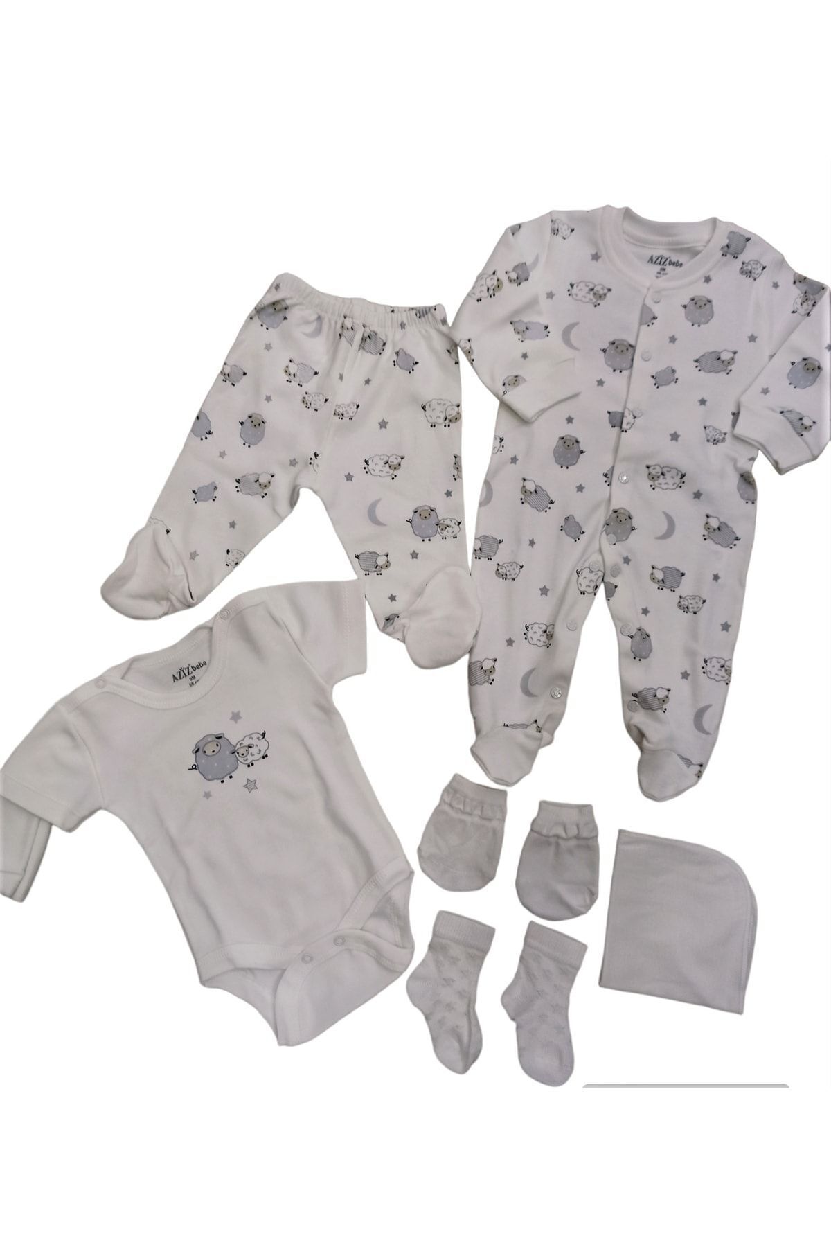 ست نوزادی پسرانه – دخترانه اکرو Aziz Bebe | 10297 اورجینال - تصویر 4
