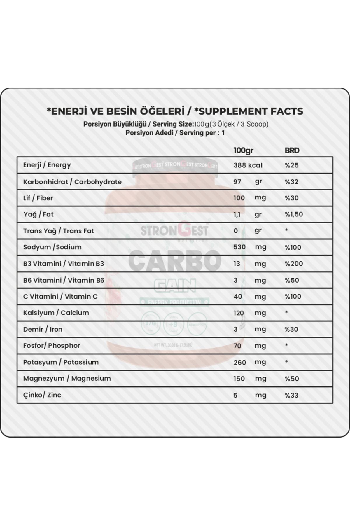 STRONGEST-Carbo Gainer with High Carbs - 3600 Gr, Strawberry Flavor, Helper to Pick Up 4