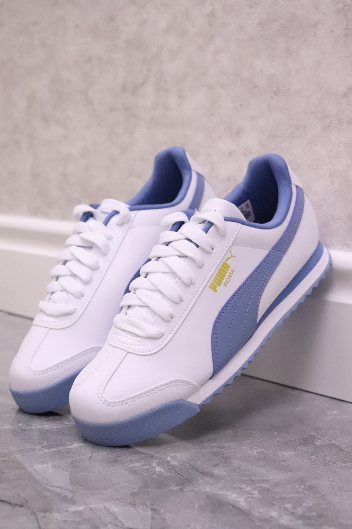 Puma Roma Basic369571 52 White Blue Unisex Sneakers Trendyol