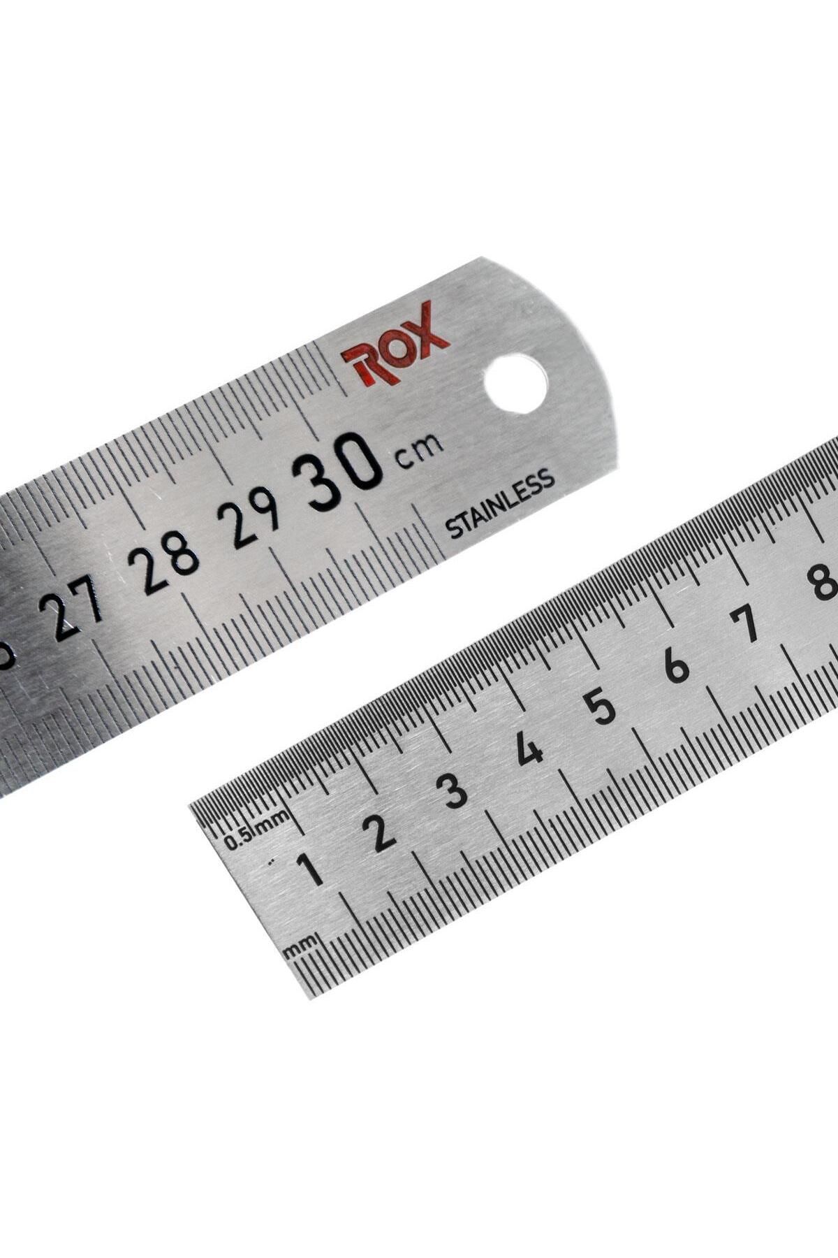 Rox 0199 Çift Taraflı Çelik Cetvel 300 mm