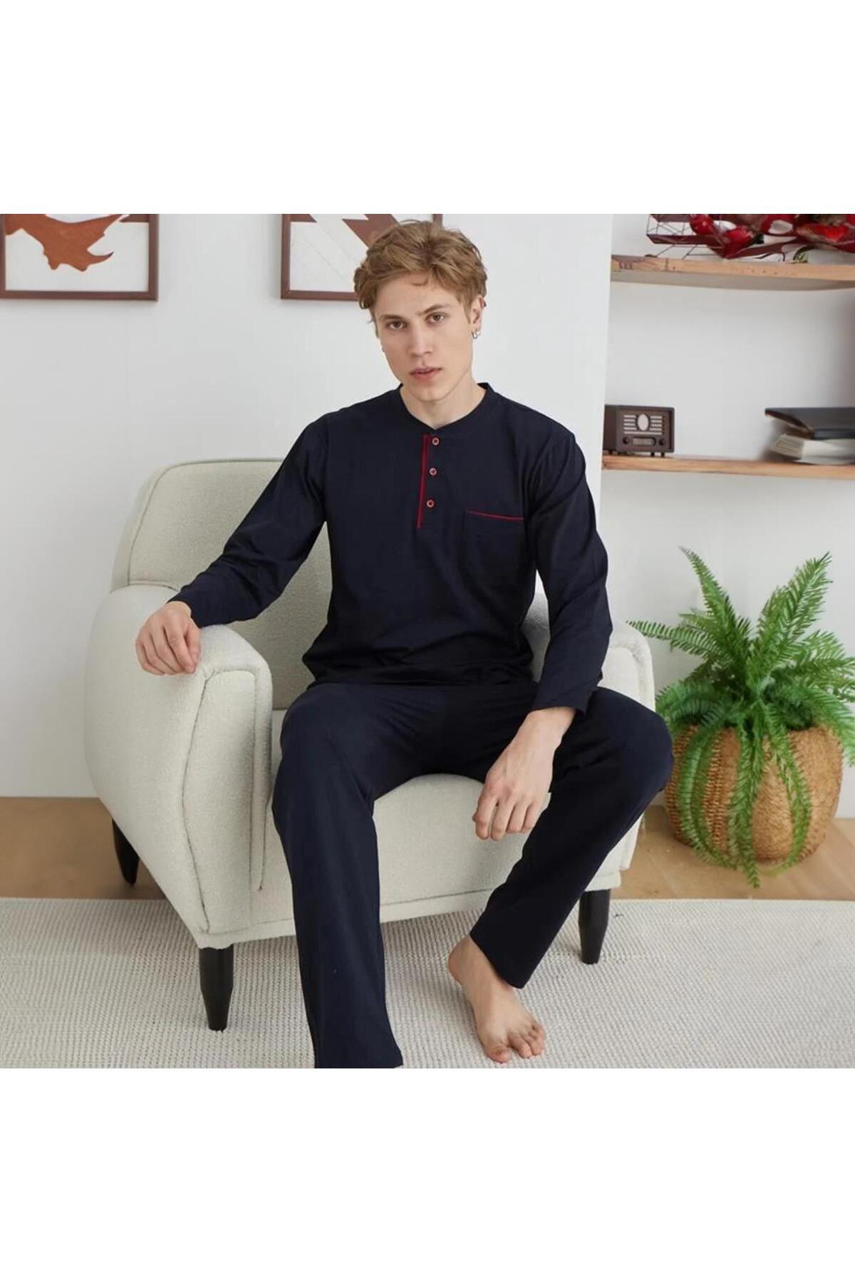 9111 Men's Four-Season Plus Size Pajamas Set