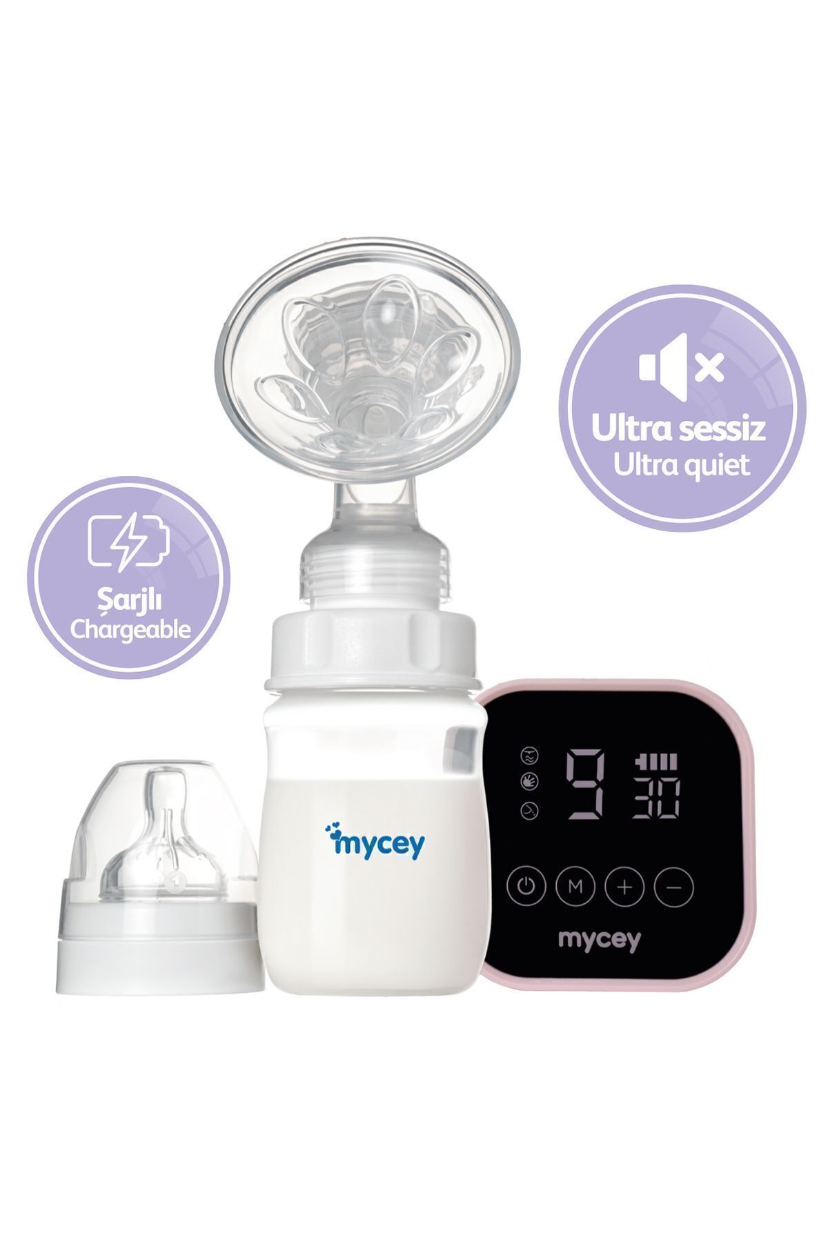 mycey Elektrikli Göğüs Pompası Ultra Sessiz Dijital Ekran fotoğrafı 2 (önizleme)