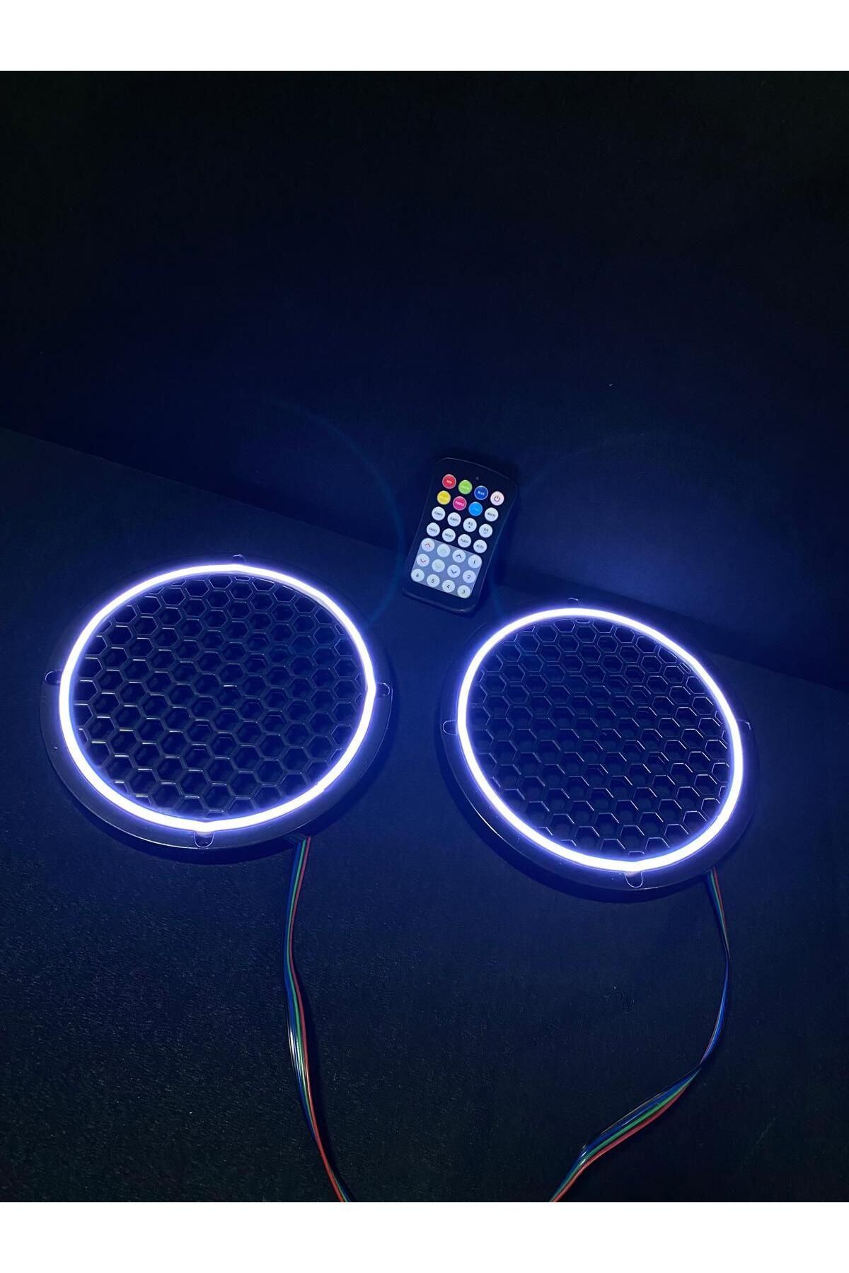 20 Cm Neon Rgb Ledli Kumanda Kontrollü Midrange Kapağı 20cm Midrange Hoparlör Uyumlu Petekli Model - 4
