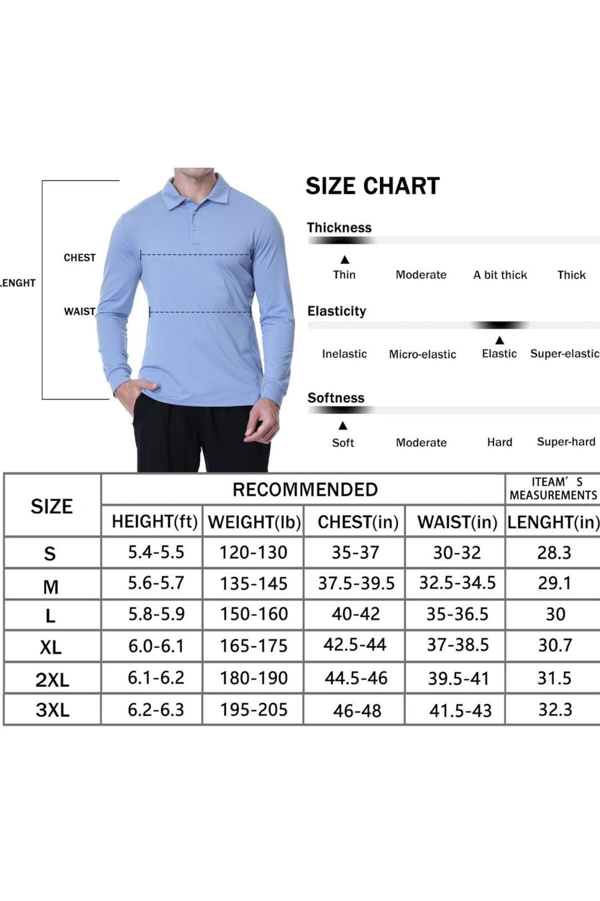 ARDSU-Men's Golf Shirts Polo Quick Dry Lightweight Performance Short and Long Sleeve Athletic Tennis Shirt 6