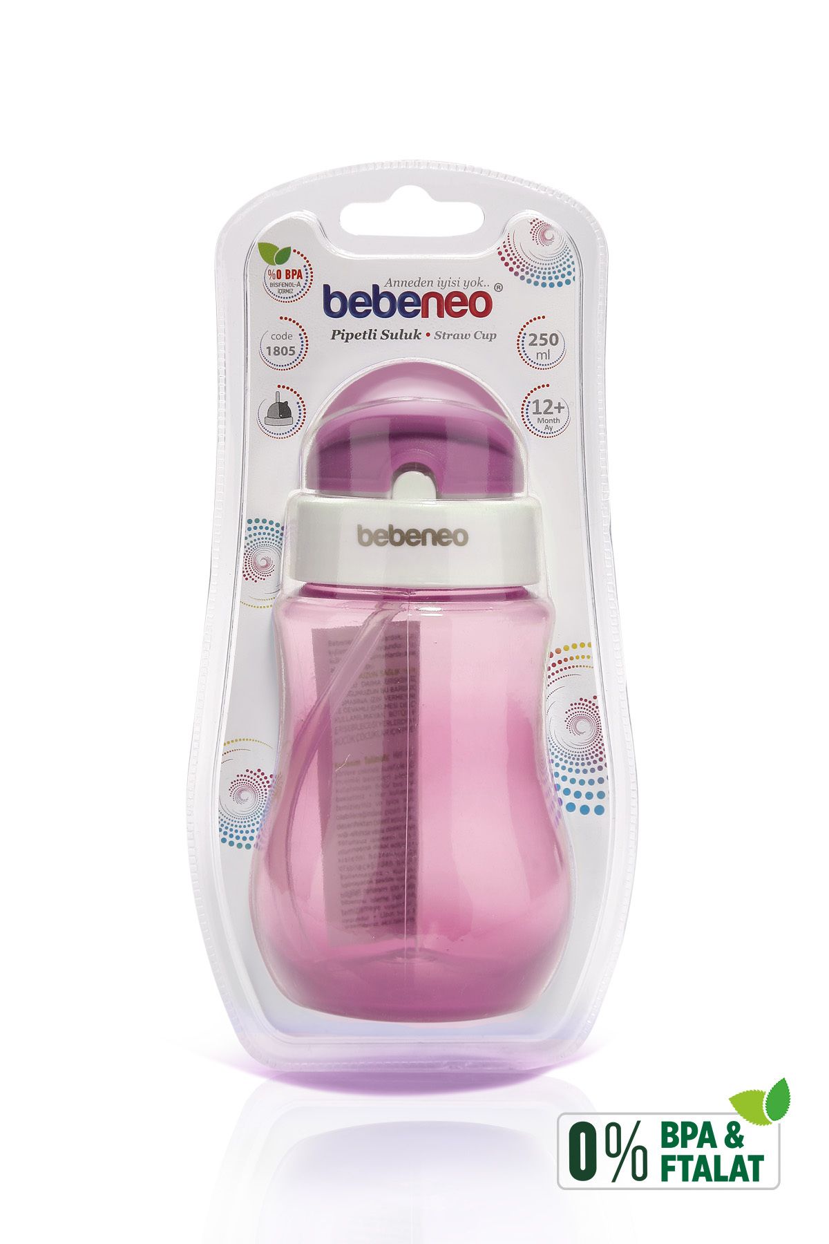 BEBENEO-250 ml Baby Drinker with Straw - Practical Lid, Bpa Free 3