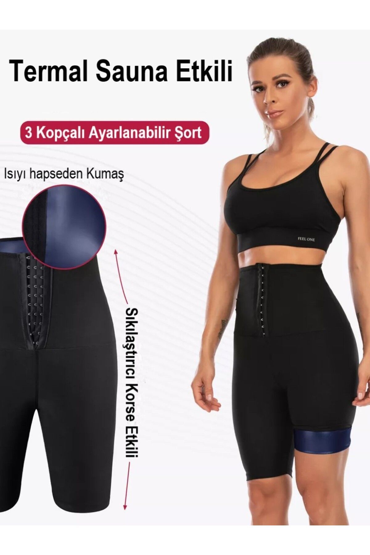MİSTİRİK Sauna-Şort Extra İncelten Yağ Yakan Termal İçlik Sauna Şort görsel 2