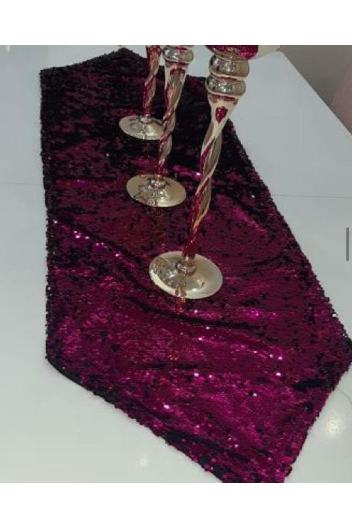 YILMAZHOME Față De Masă Ranır Fuchsia Black - 40 x 130