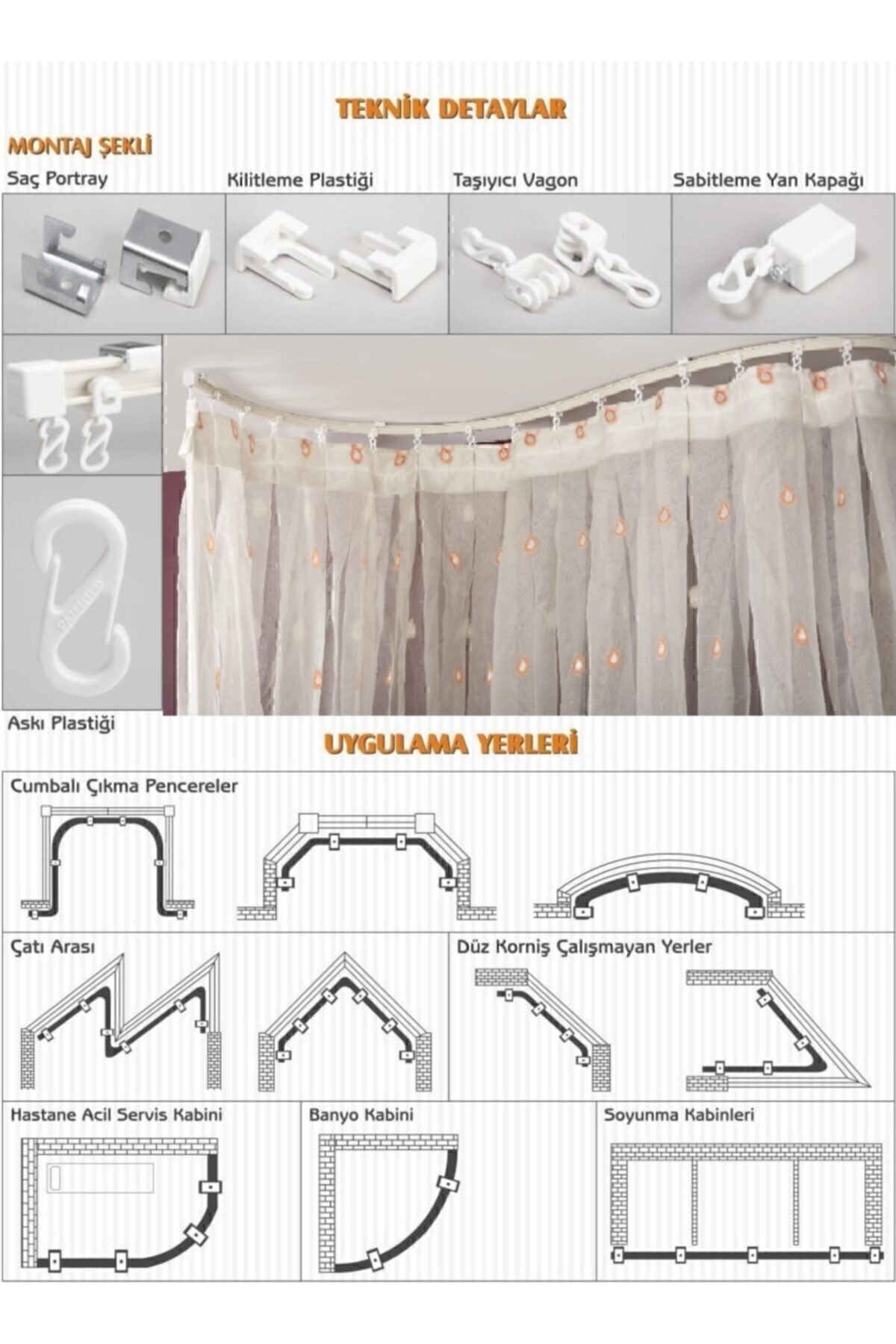 GÖRGÜN-7 Meters Flexible Oriental Curling Twisted Curtain Rail 7 Meters 1