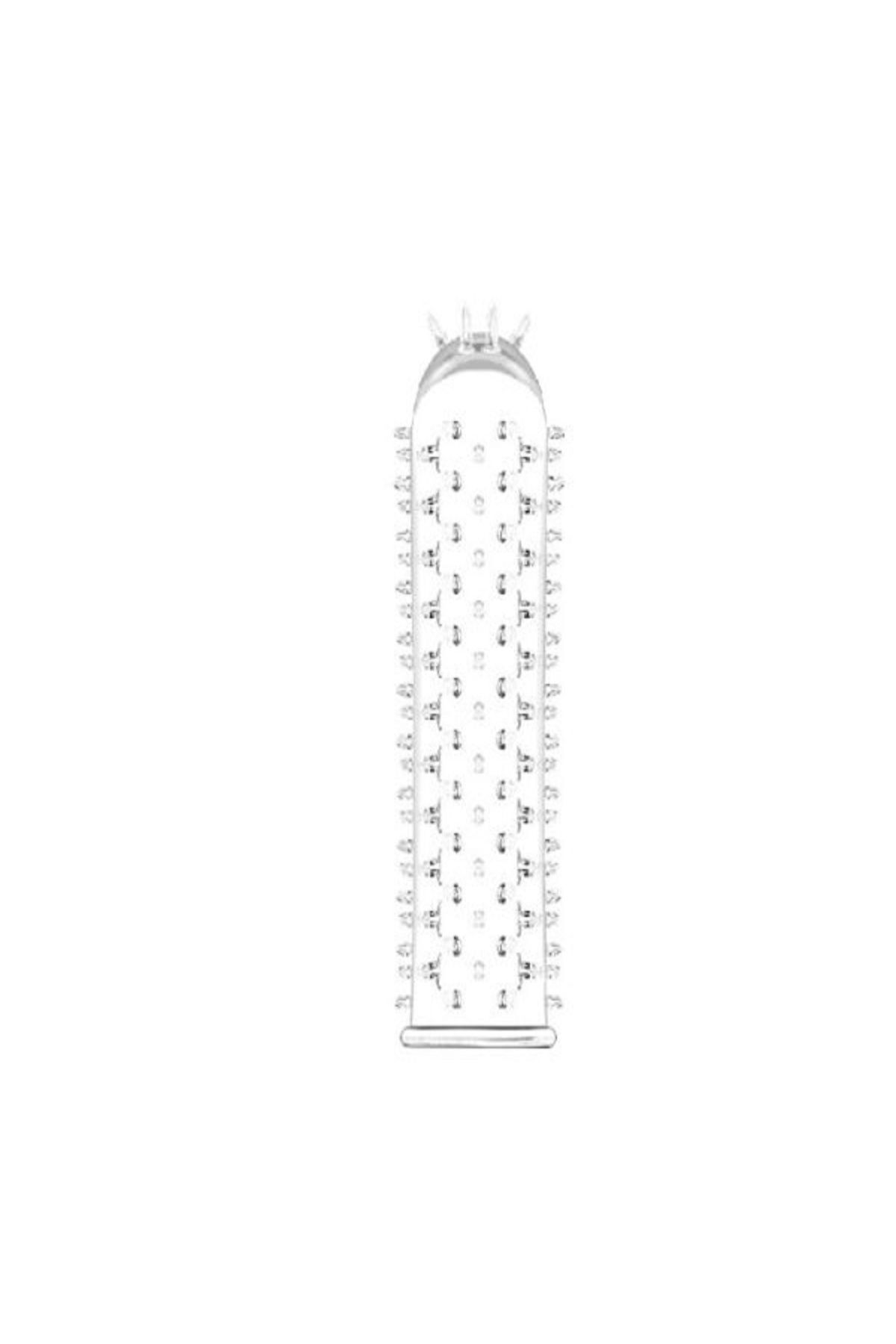 ŞEFFAF TIRTIKLI PREZERVATİF ŞEKİLLİ PENİS KILIFI P-P-K-103 3