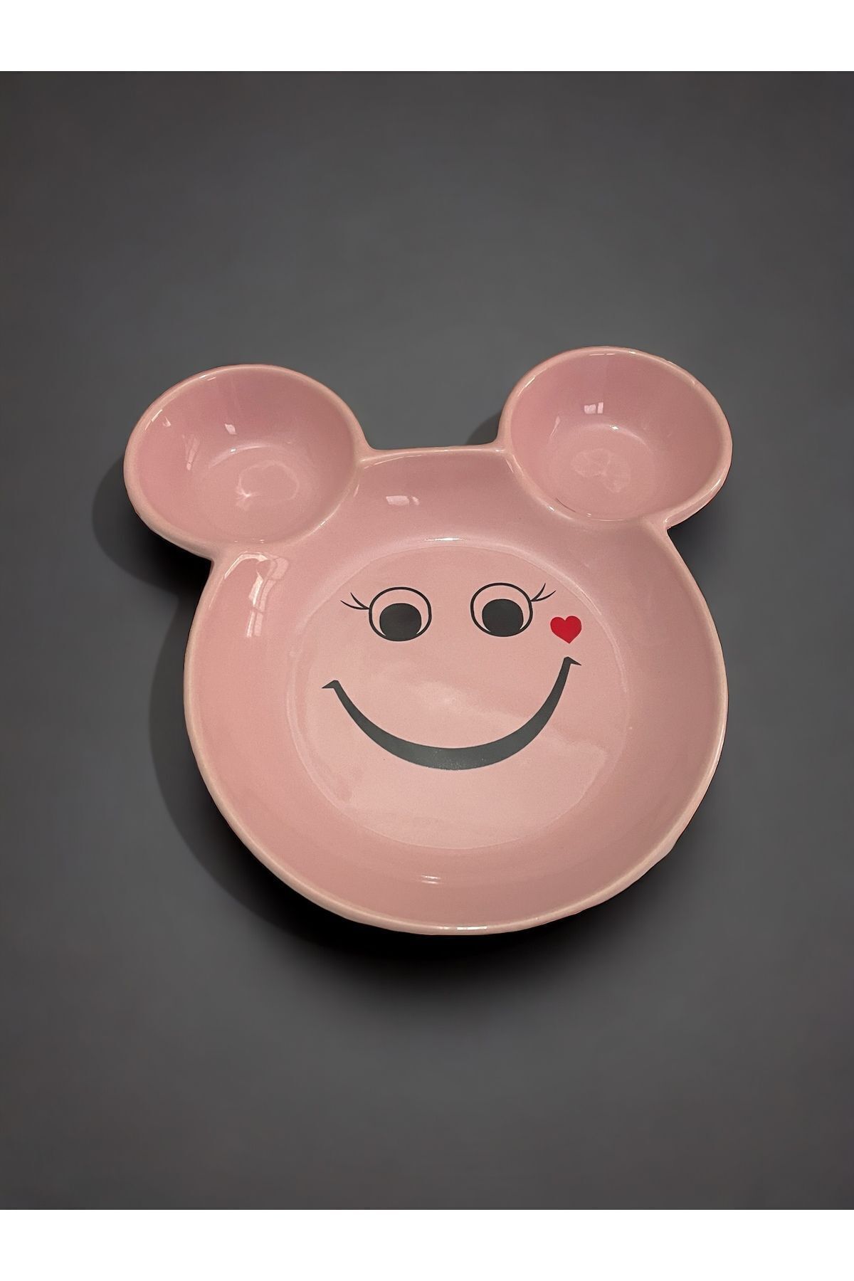 Artistic Quality Eğlenceli Çocuk Gülen Yüz Emojili Mama, Yemek, Kahvaltı Ve Pasta Tabağı 1 Adet Pembe fotoğrafı 5 (önizleme)