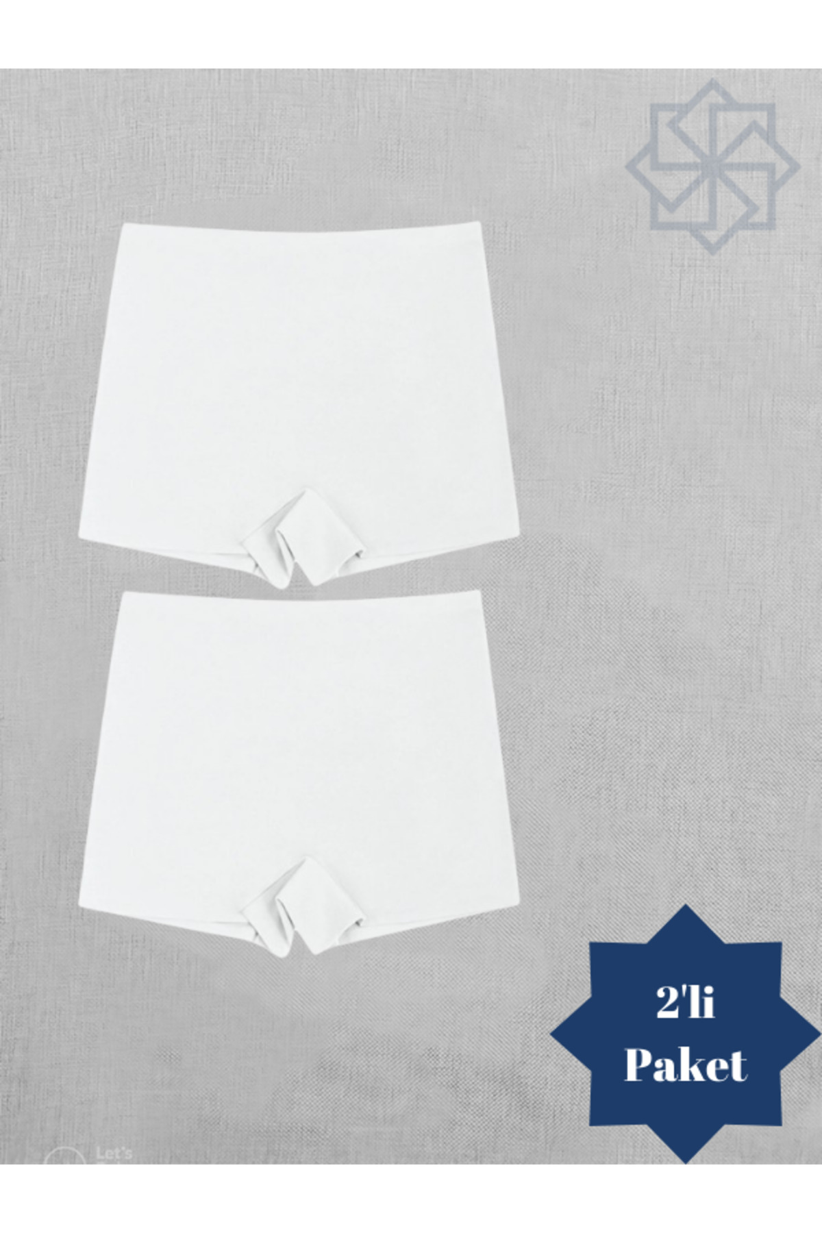 Adeniz Kadın Lazer Kesim Dikişsiz Beyaz Kadın Boxer Külot 2 Li Paket Normal Bel