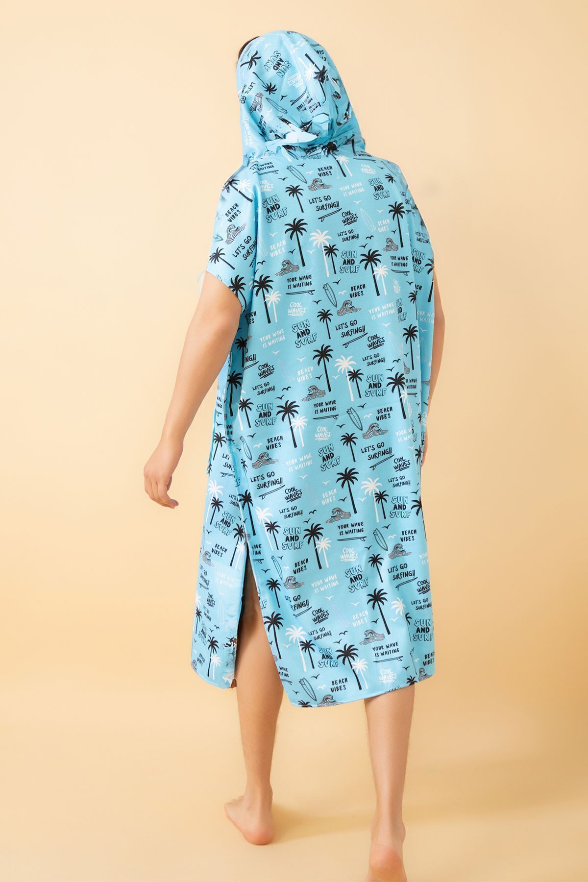 VEVİEN HOME-Beach Vibes Pattern - Κοστούμι για ενήλικες με κουκούλα για σερφ στην παραλία 5