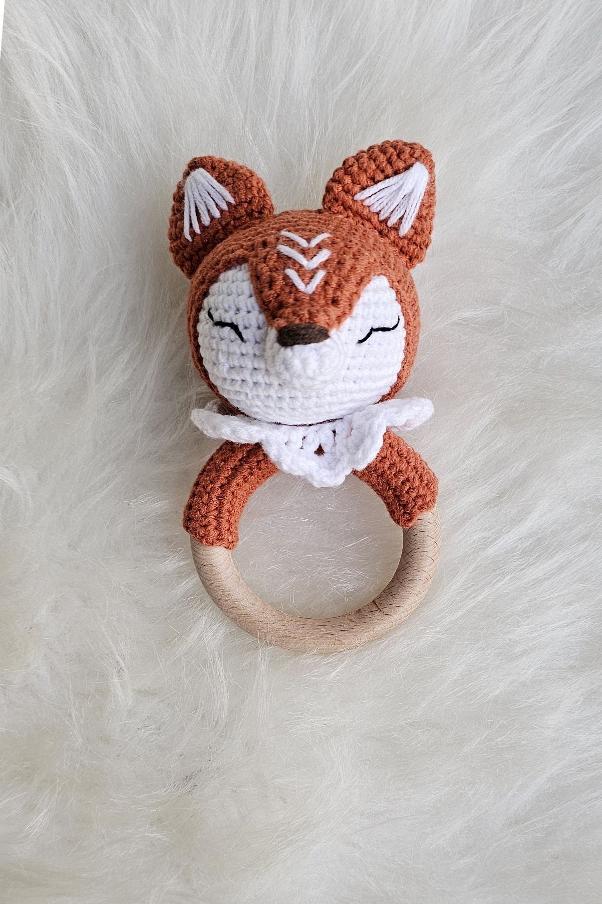 kelebeginruyasihobievi Amigurumi Uyku Arkadaşı Geyik Battaniyeli  Çıngırak ve Emzik Zinciri 4'lü Set fotoğrafı 5 (önizleme)