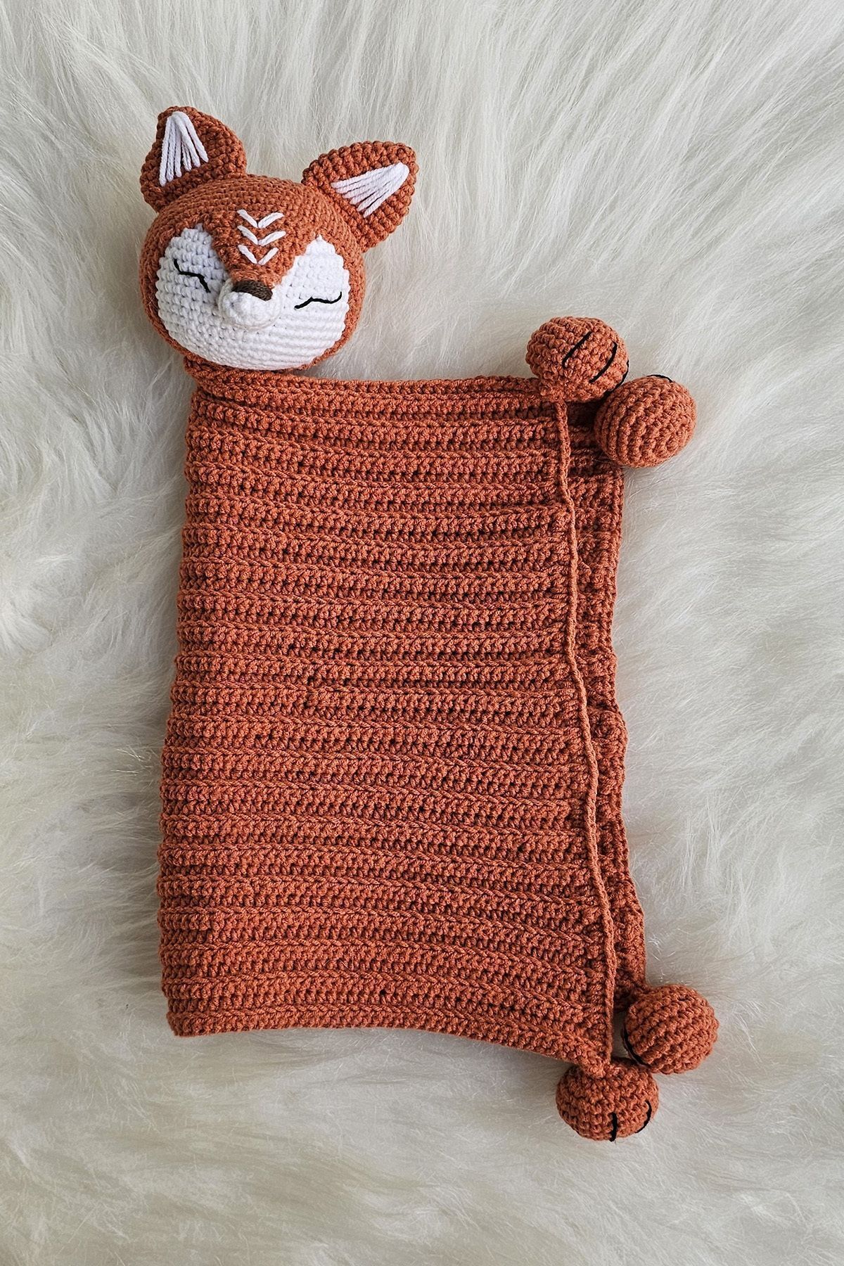 kelebeginruyasihobievi Amigurumi Uyku Arkadaşı Geyik Battaniyeli  Çıngırak ve Emzik Zinciri 4'lü Set fotoğrafı 4 (önizleme)