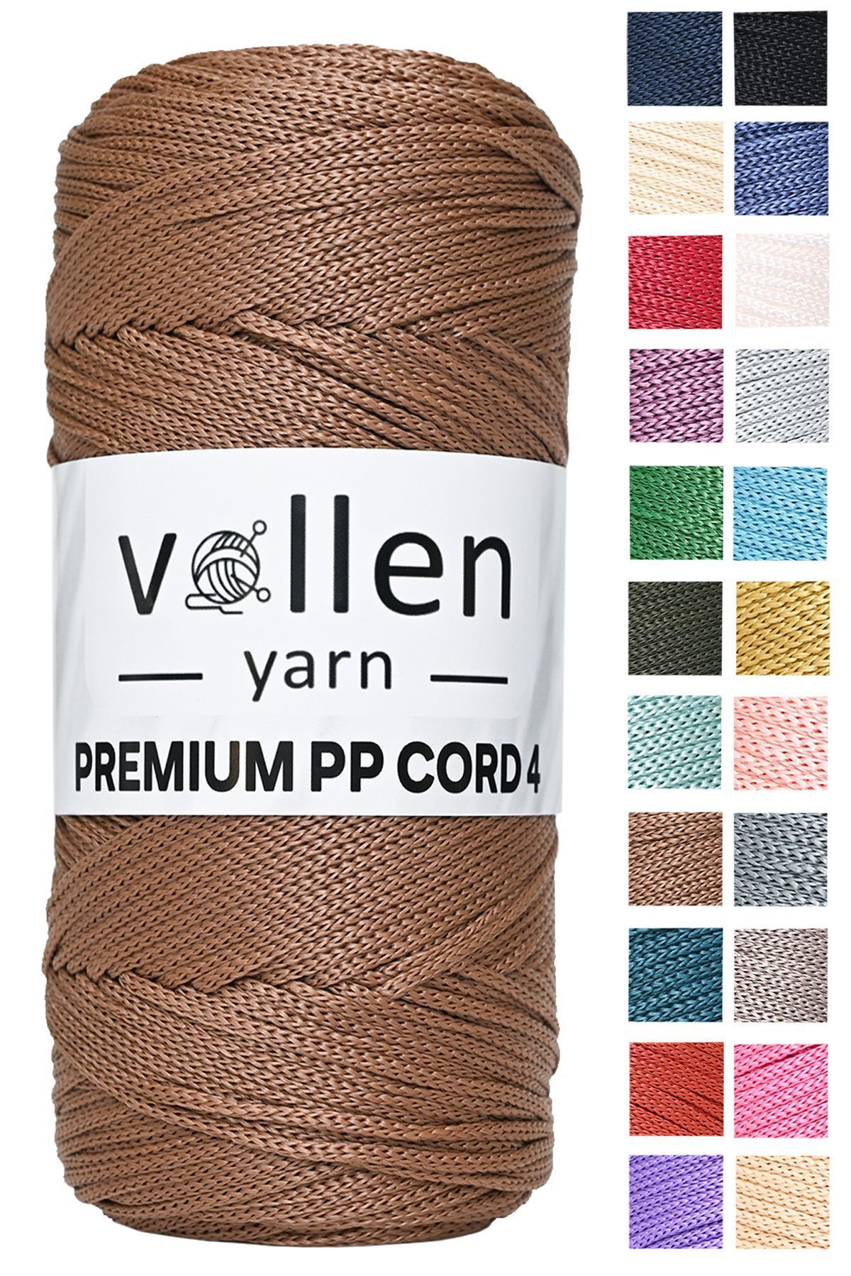 vollen yarn-200gr/230m Premium Polyester Macrame String 2mm, μακραμέ σχοινί, μακραμέ, σουπλά, σάκος σχοινί, καμήλα 1