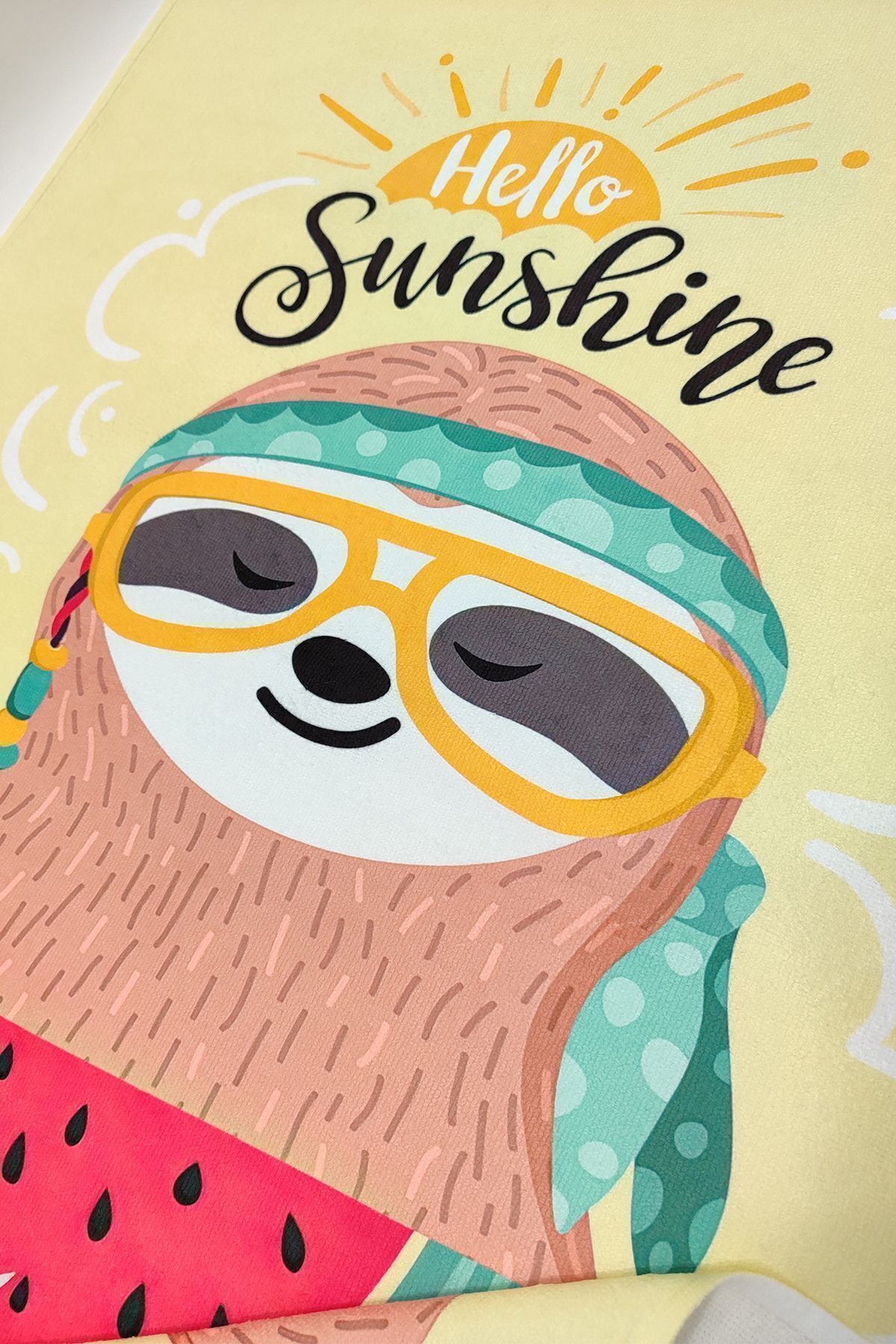 VEVİEN HOME-Hello Sunshine Digital Printed 70x140 Cm Children's Beach Towel 3