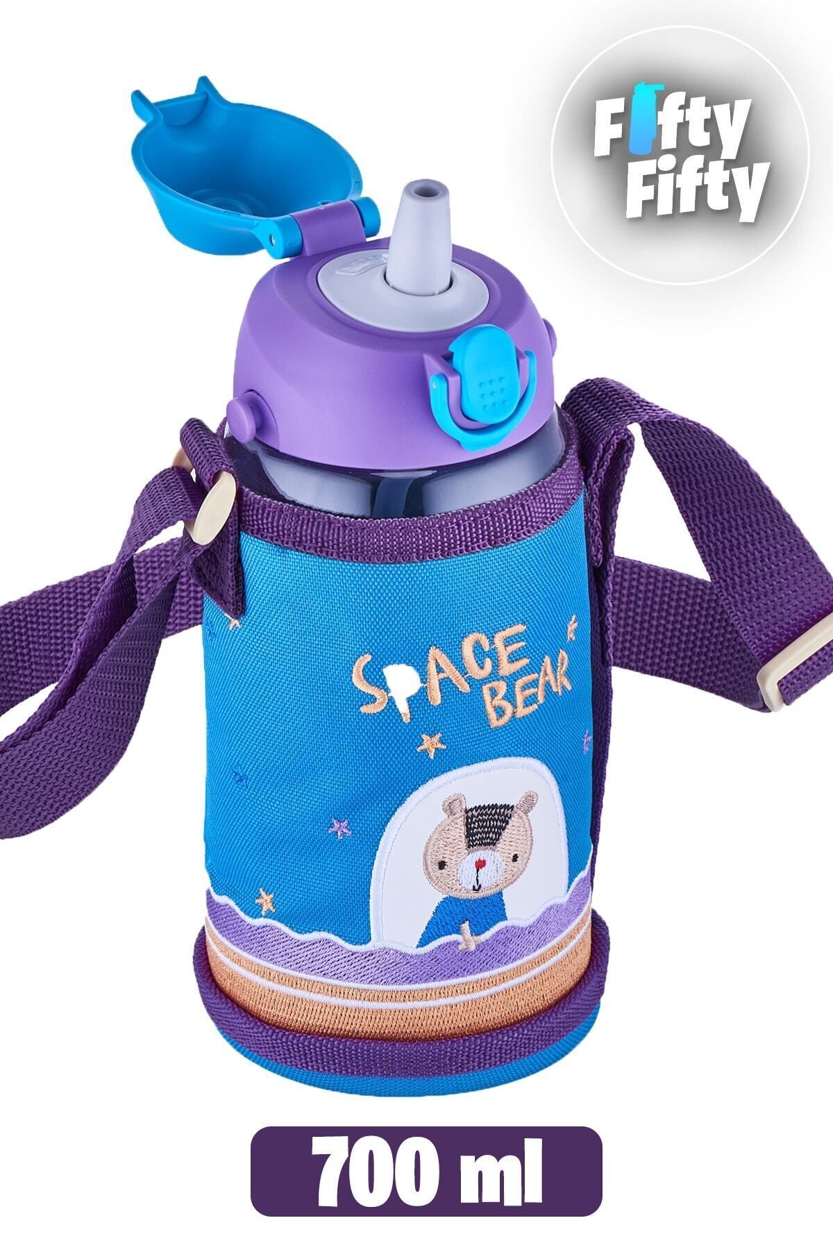 Uzspace-700 ml - Large Size-Tritan Water Bottle with Case and 2 Separated Lids with/Without Straw 2
