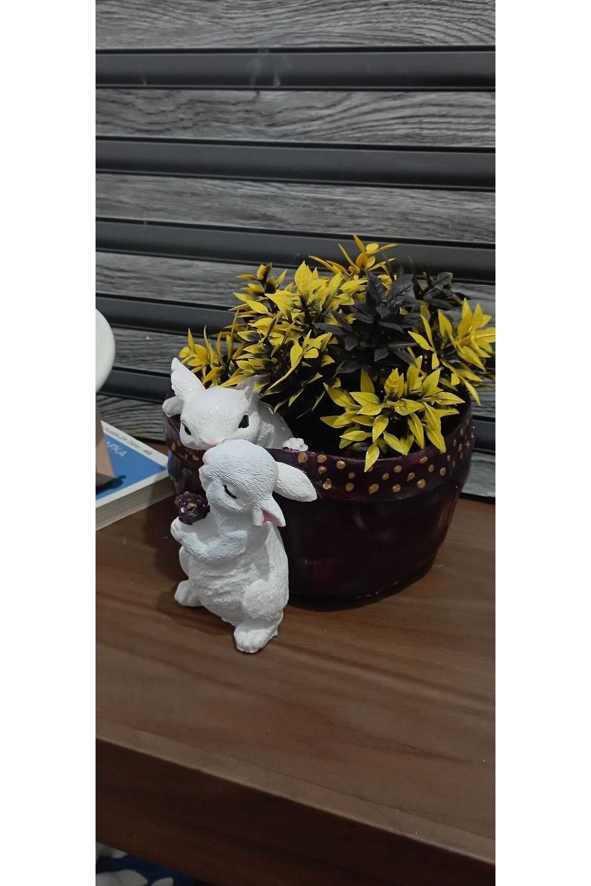 HUNATASARIM-14 cm Double Rabbit Organizer and Basket - Keychain (Diameter: 17 cm) 1