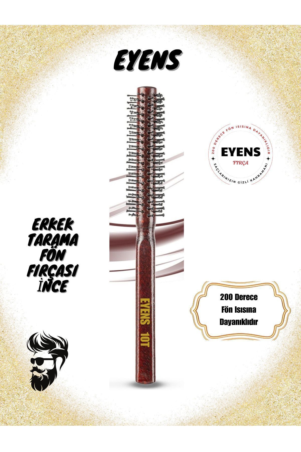 برس حرفه ای مردانه نازک 10T (مقاوم در برابر حرارت سشوار 200 درجه) EYENS