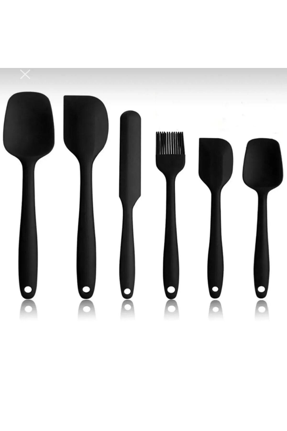 MİMOZA PARK 6 lı Takım Yanmaz Yapışmaz Mutfak Pasta Slikon Yumurta Fırçası Kaşık Bıçak Spatula Seti