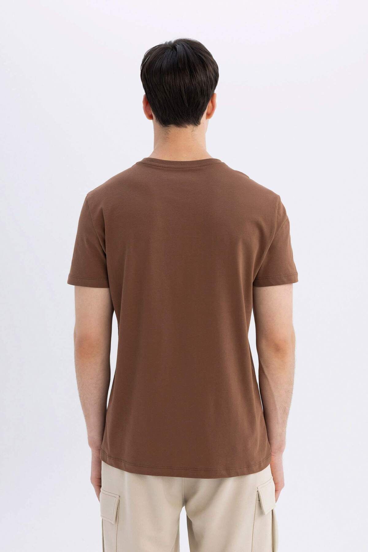 DeFacto-Κοντομάνικο μπλουζάκι DFC - Crew Neck Slim Fit με στάμπα 7