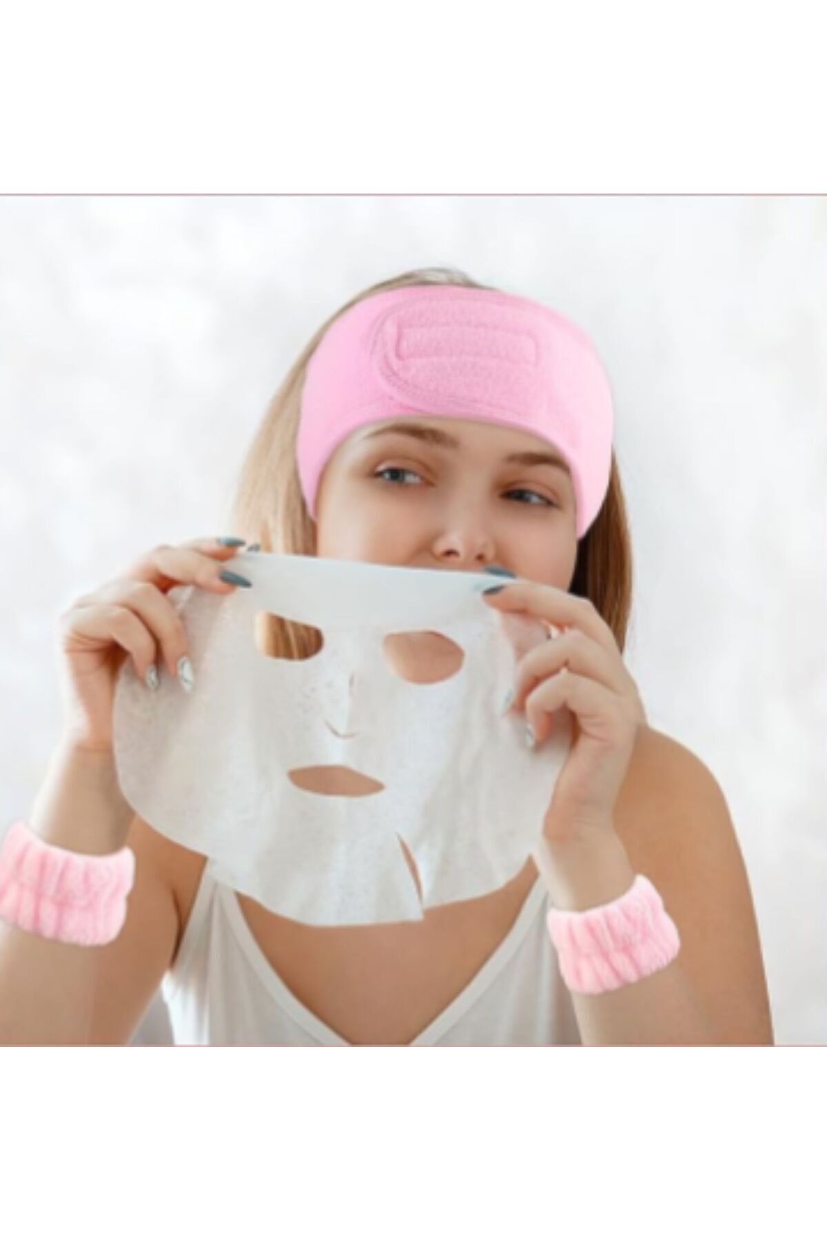 Saç Bandı Yapışkanlı Pudra Renk 3'lü Set Cilt Bakım, Spor, Yoga, Vb. Için 3