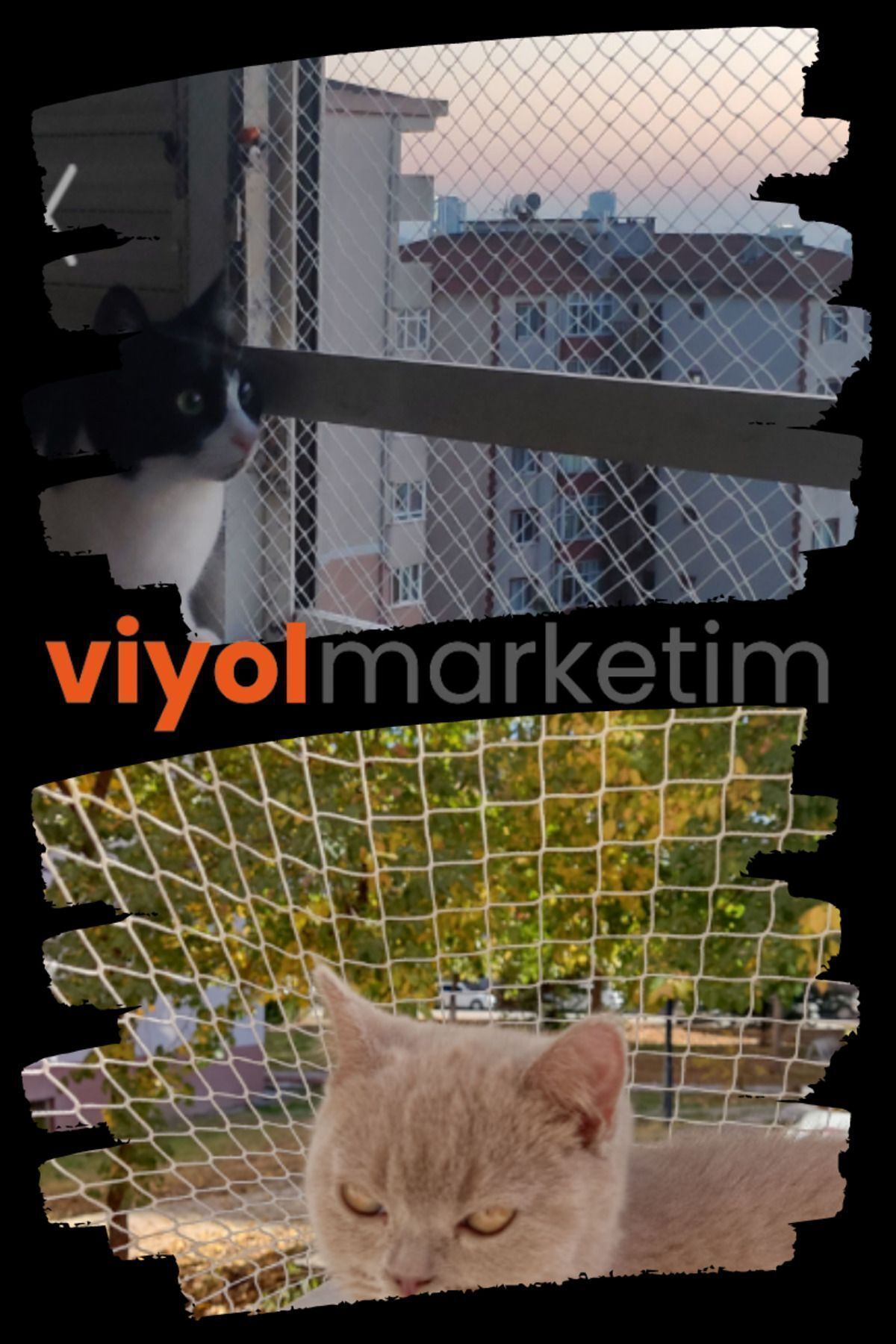 viyolmarketim-Thick Balcony Net 2.5x9 Meters Cat Net Cat Balcony Net with Safety Net Mounting Set 6
