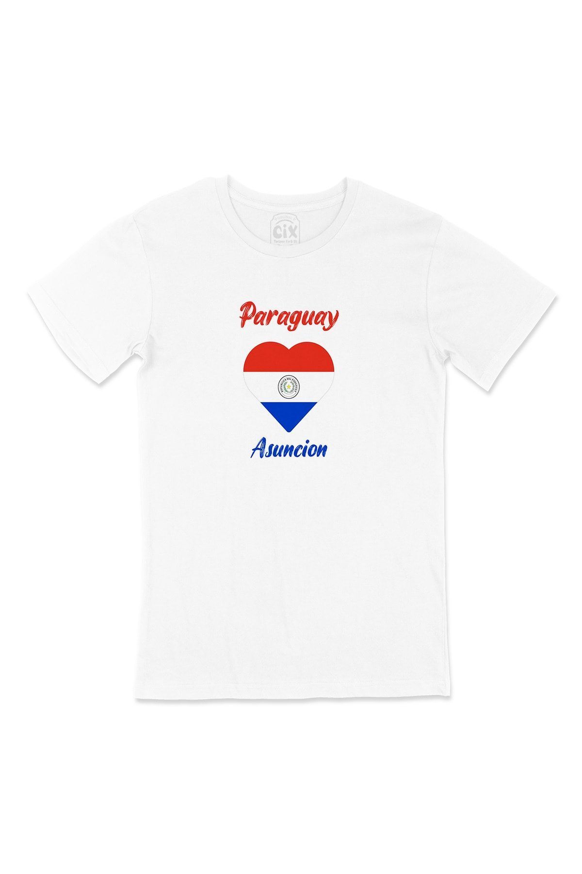 Cix-Asuncion Paraguay Flag Heart T-Shirt 1