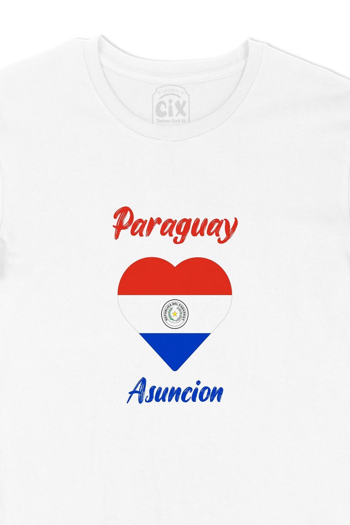 Cix-Asuncion Paraguay Flag Heart T-Shirt 2