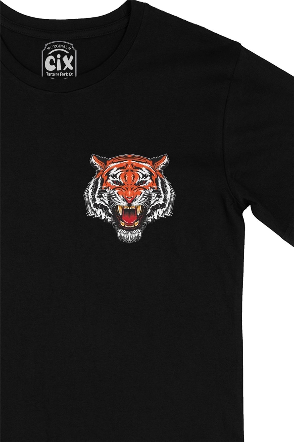 Cix-Black T-Shirt with Angry Tiger Pocket Logo Design 2