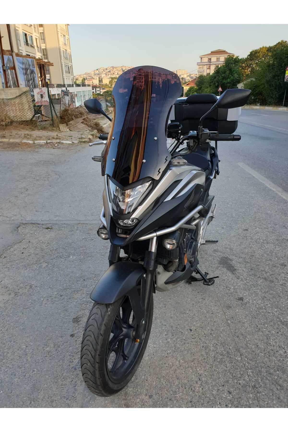 Honda NC 700 750 X Siperlik Ön Cam 2021-2025 Model 59cm Siyah Renkli 4mm Uzun Geniş Cam