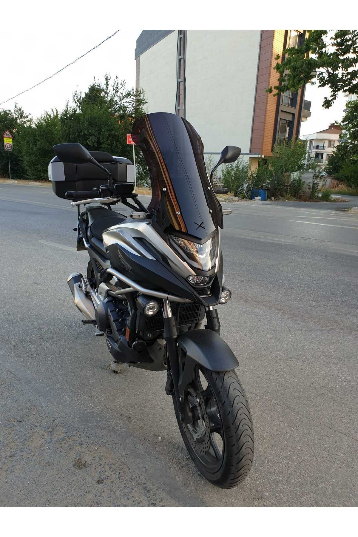 Honda NC 700 750 X Siperlik Ön Cam 2021-2025 Model 59cm Siyah Renkli 4mm Uzun Geniş Cam