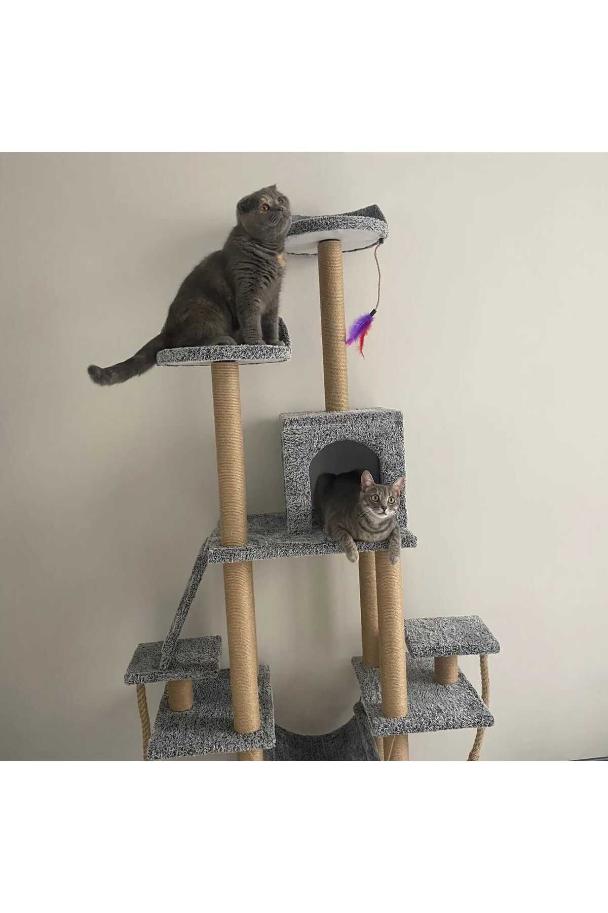 pethomealpi-Luxury Cat Scratching House and Play Platform - with Hammock and Nest 2