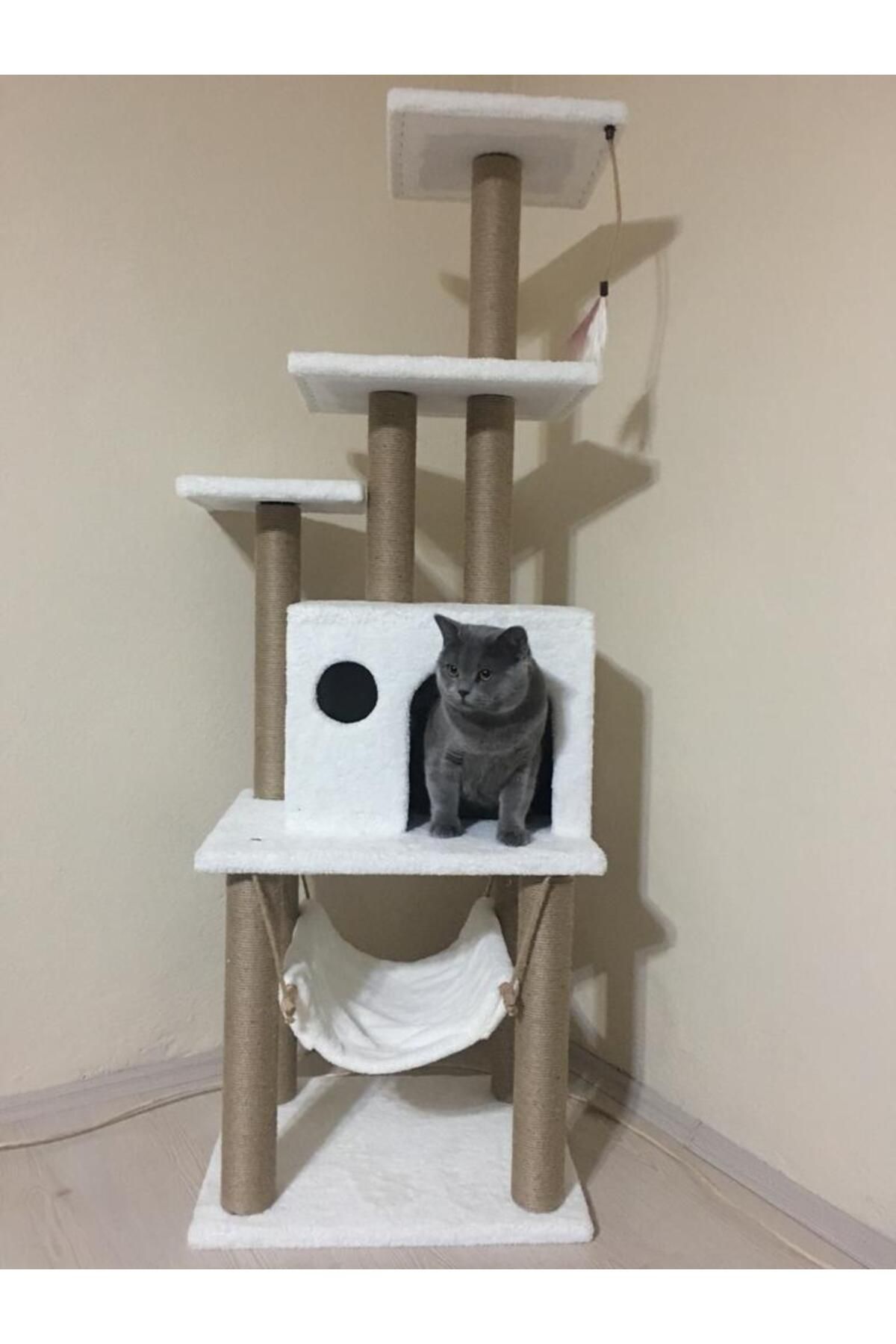 pethomealpi-Luxury Cat Scratching House and Play Platform - with Hammock and Nest 1