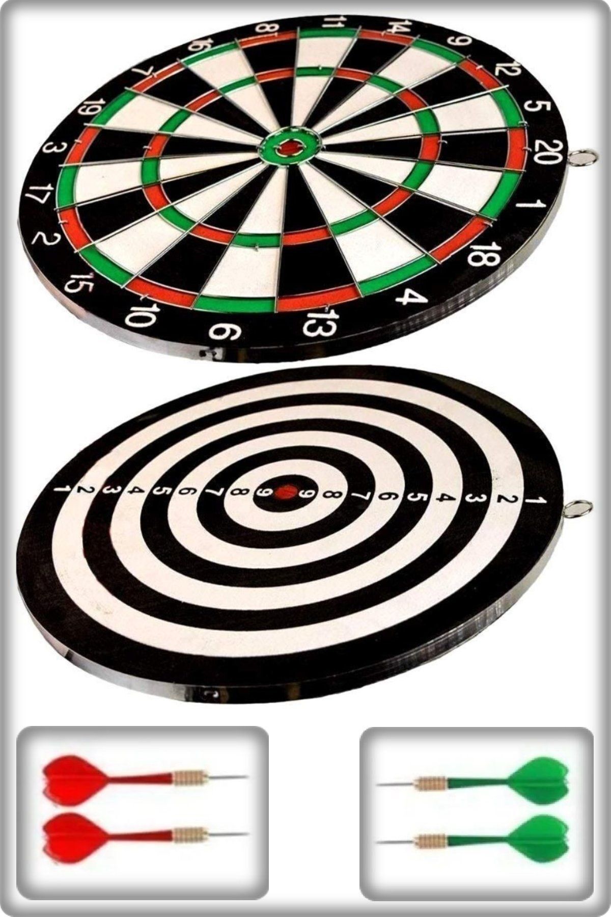 TAN EXPRESS Çift Taraflı 29 Cm Dart Tahtası Ve 4adet Ok