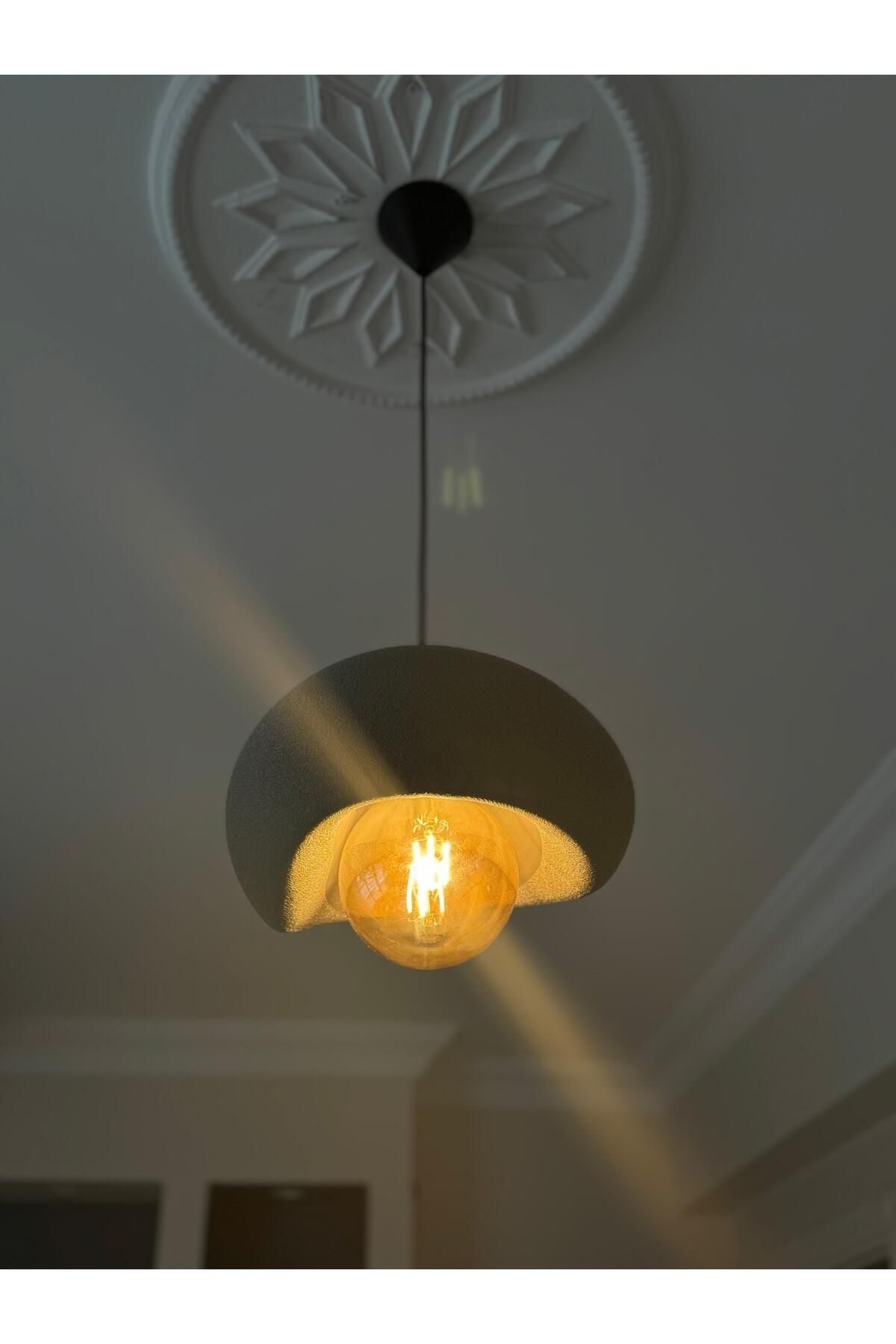 Limon 3D Desing-E27 Rustic Bohemian Concrete Look Chandelier - Single Pendant Lamp 3