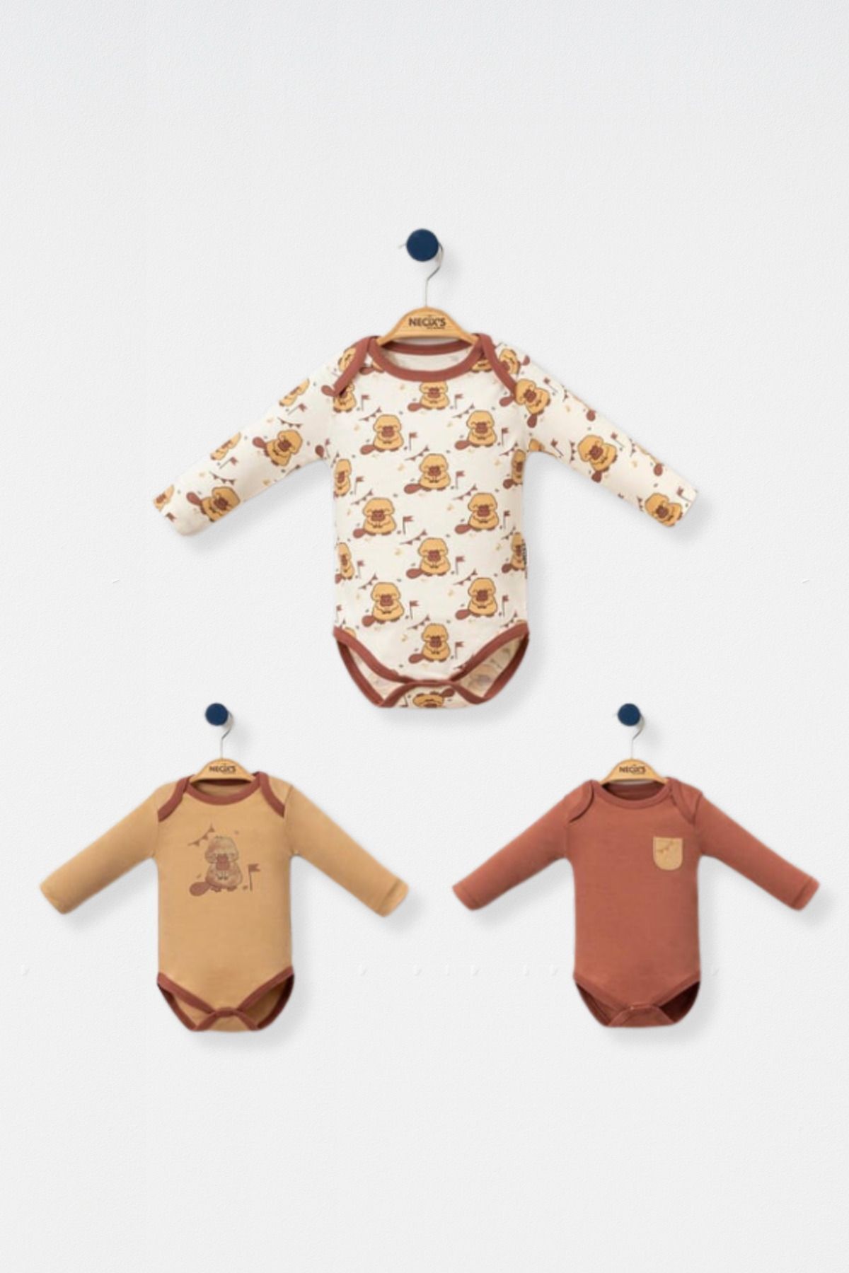 بادی نوزادی پسرانه پلاتیپوس 0-3 ماه 3 تکه  بادی نوزادی پسرانه پلاتیپوس 0-3 ماه 3 تکه