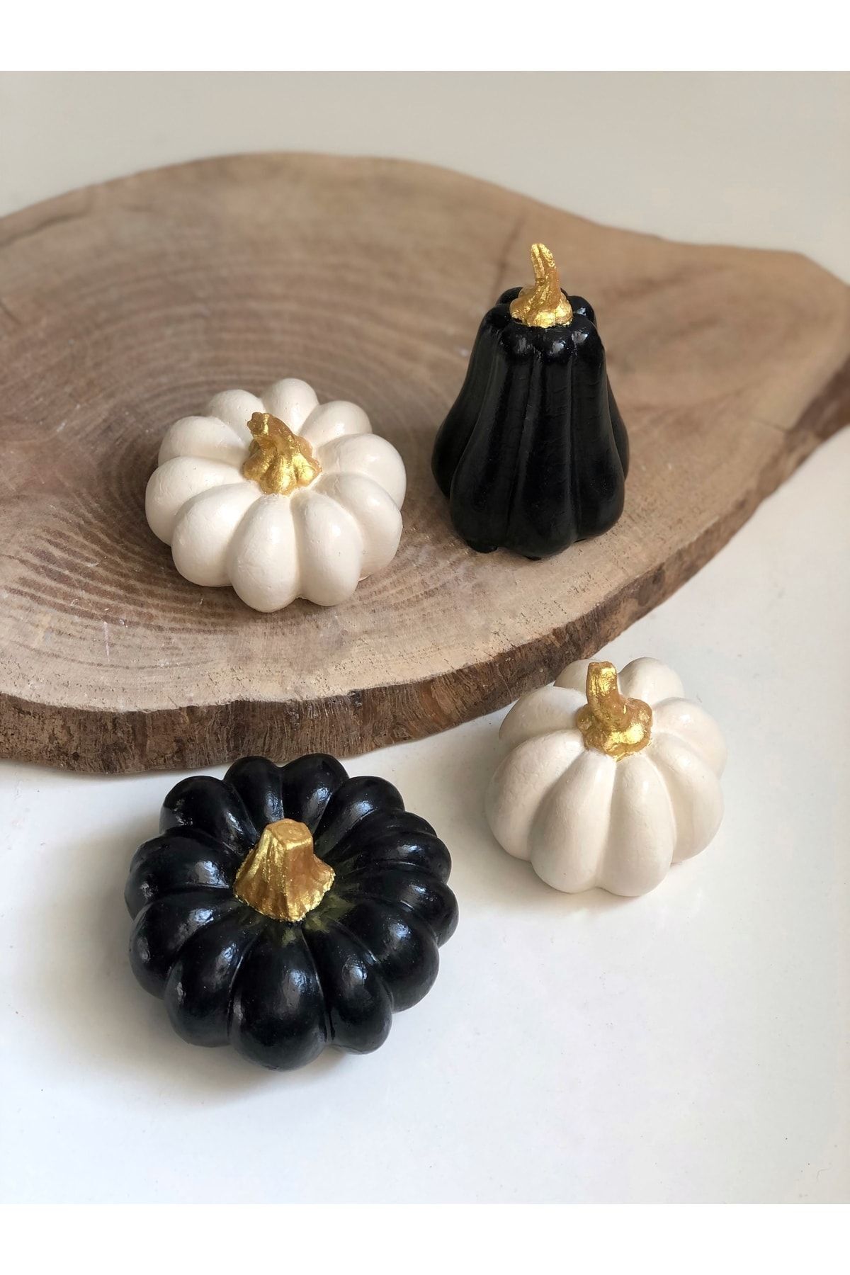 Pumpkin Decor 4-Piece Combination Set Concrete Pumpkin Object Trinket Pumpkin Ornament Decoration