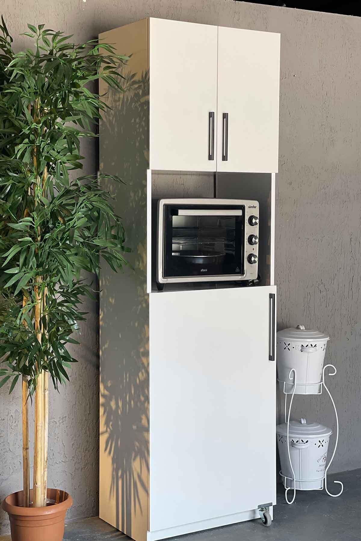 Fırınlı Erzak Dolabı Beyaz