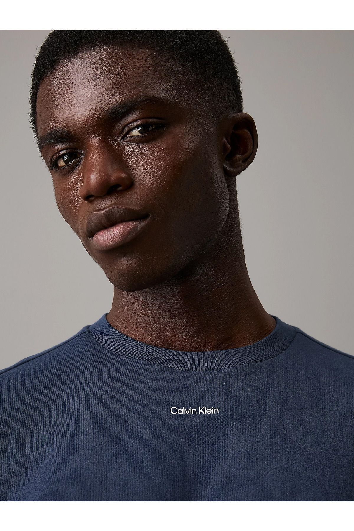 تی شرت آبی مردانه PPK با آستین کوتاه آرم Calvin Klein