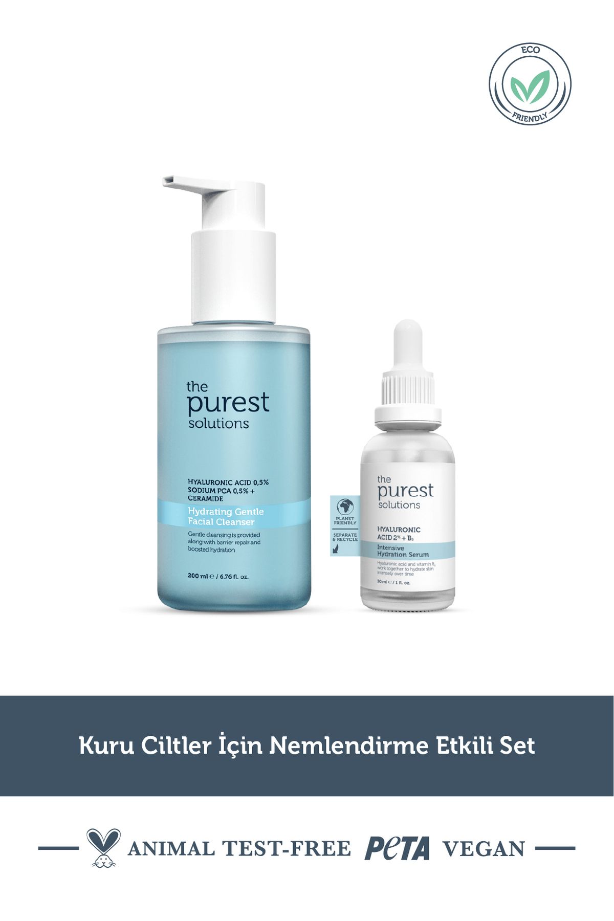 ست مراقبت پوست مرطوب کردن مجموعه مؤثر برای خشک پیورست سولوشن The Purest Solutions
