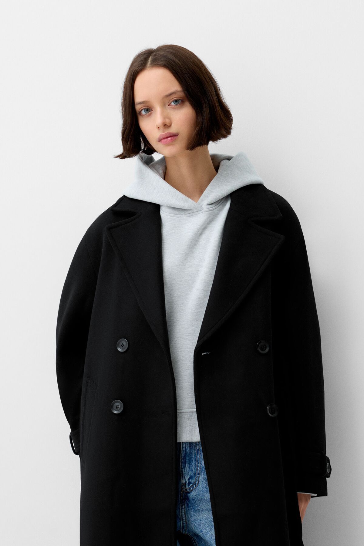 پالتو زنانه برشکا رنگ سیاه Bershka
